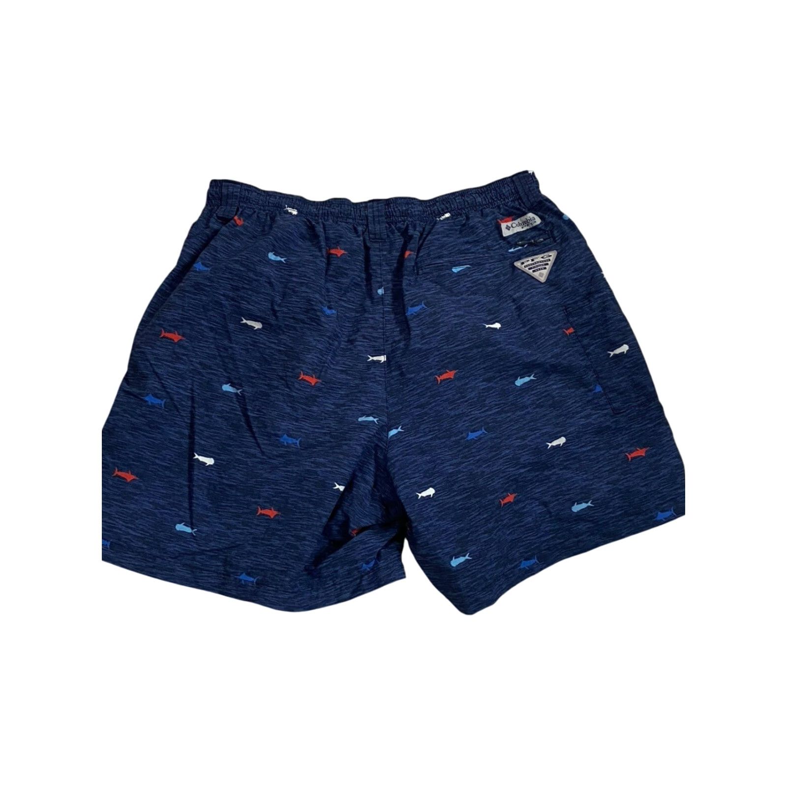 Vintage Columbia Omni-Shade Shark Drawstring Water Shorts Men L Blue Swim Trunks Size US 33 - 4 Thumbnail