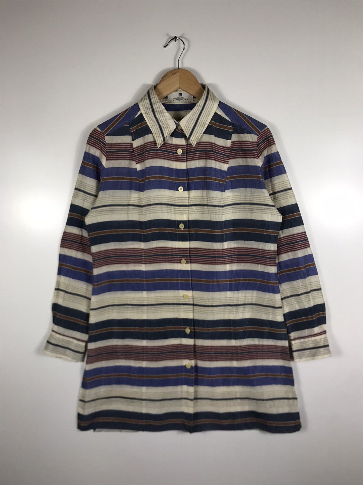Givenchy ⚡️Vintage Givenchy Boutiques Striped Button Up Long Sleeve Size M / US 6-8 / IT 42-44 - 1 Thumbnail