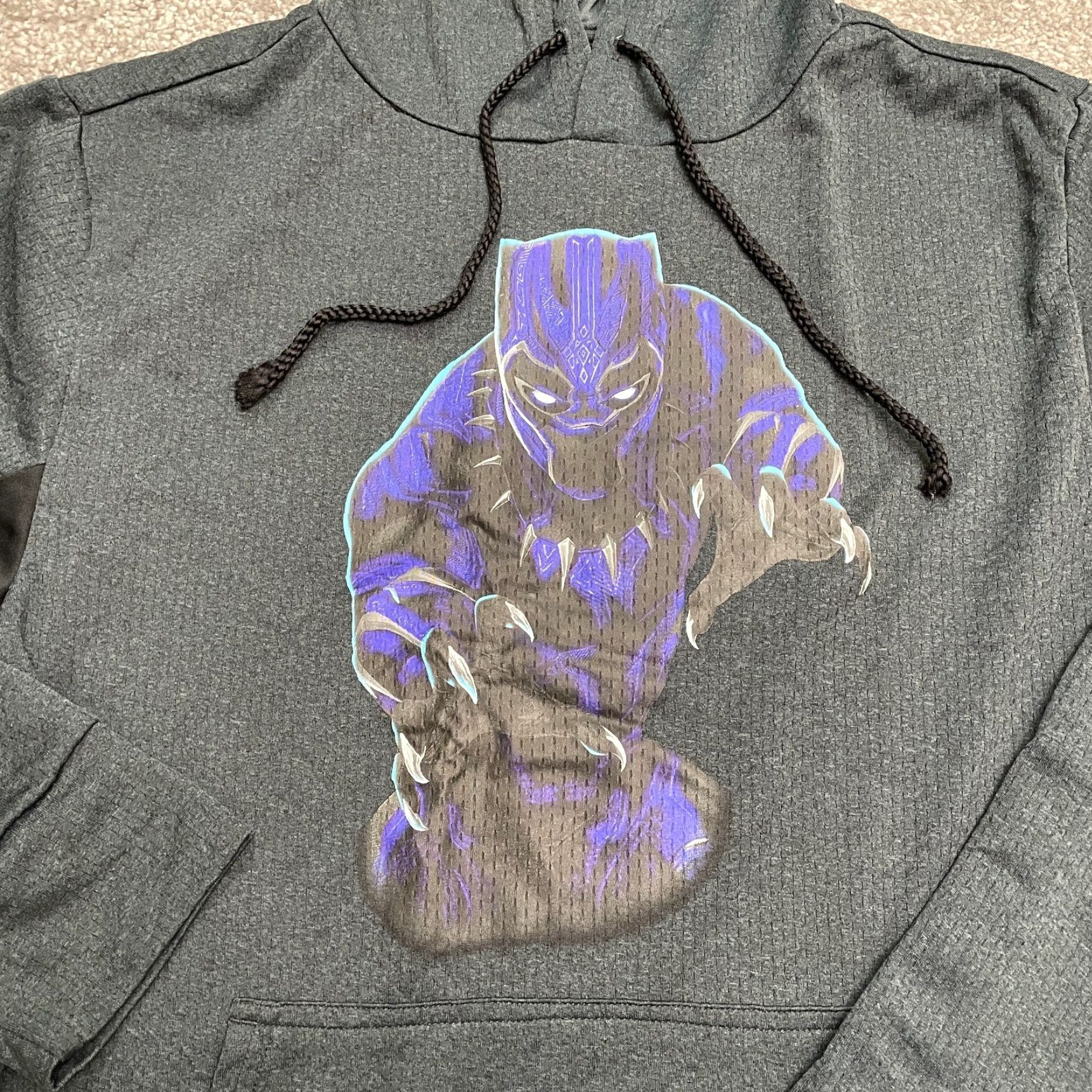 Vintage Marvel Black Panther Graphic Hoodie Sweatshirt Unisex SM Black Gray Pullover Size US S / EU 44-46 / 1 - 4 Thumbnail