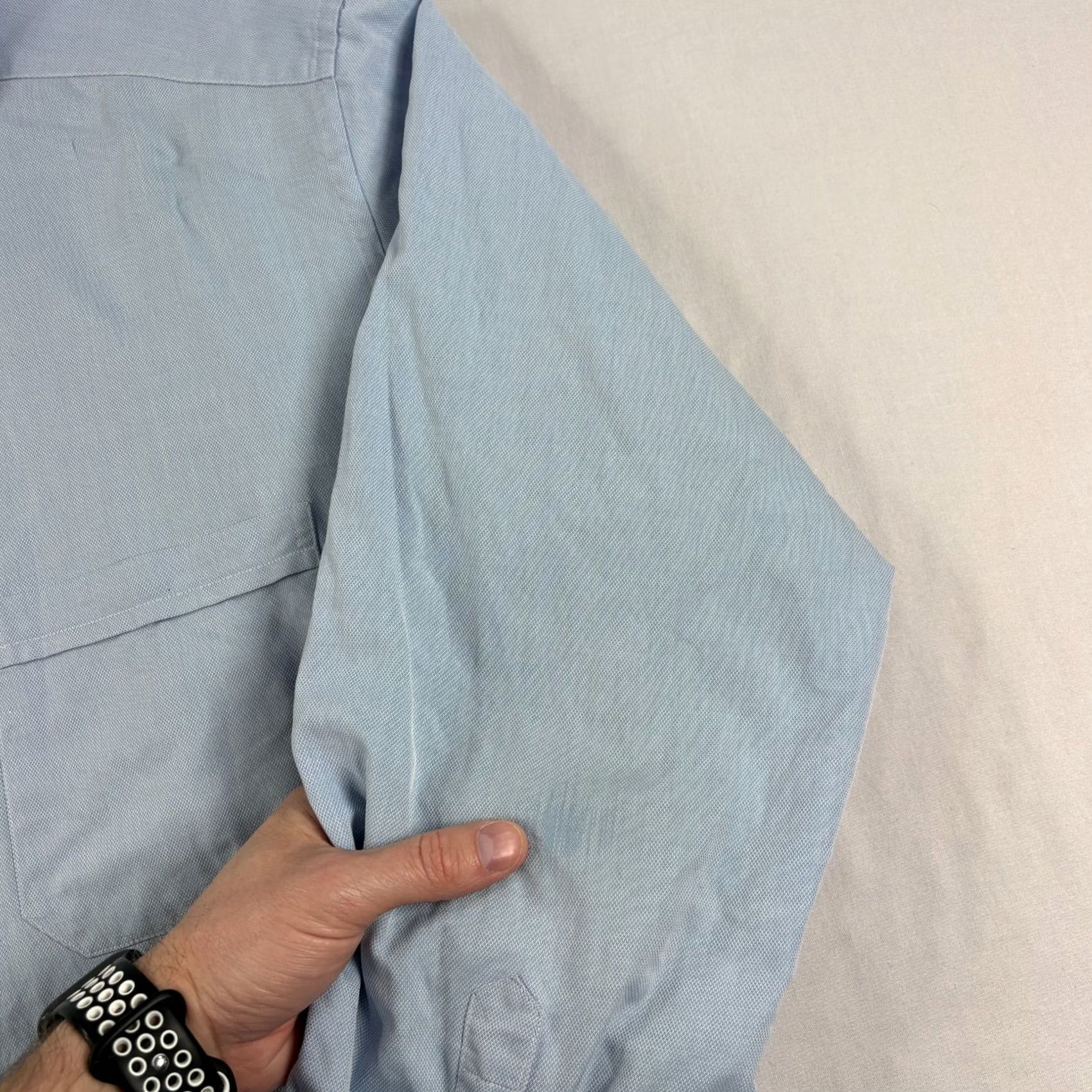 Canali Canali Shirt Mens 44 17.5 Blue Button Up Long Sleeve Formal Casual Italy Made Size 48R - 2 Thumbnail