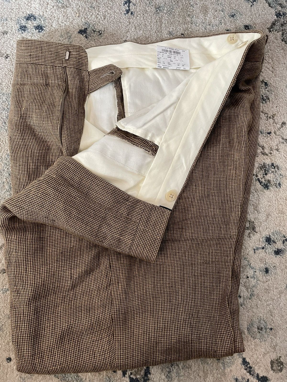 Polo Ralph Lauren × Vintage Mini Houndstooth Check Flax Trouser Size US 38 / EU 54 - 2 Thumbnail