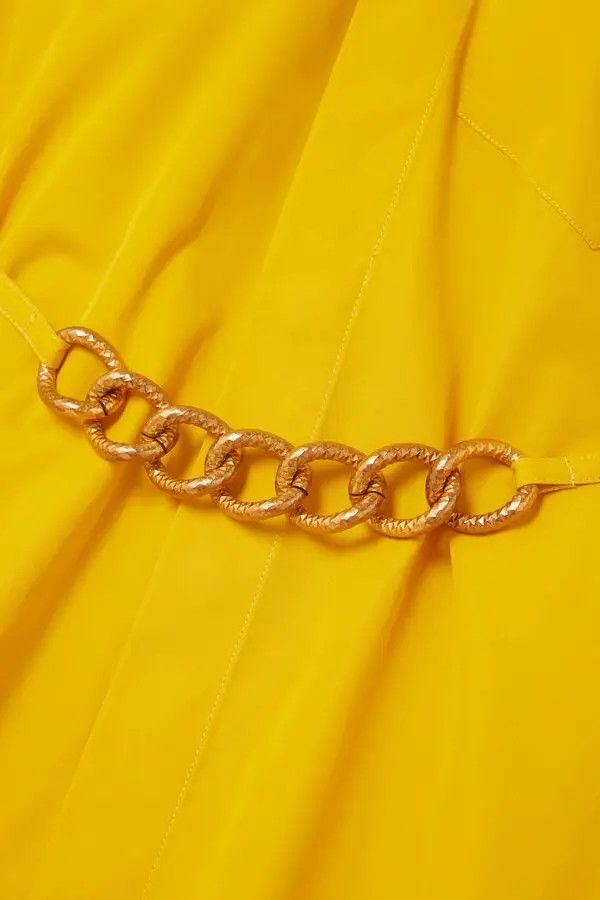 Givenchy o1y0925 Midi Dress in Yellow Size M / US 6-8 / IT 42-44 - 4 Thumbnail