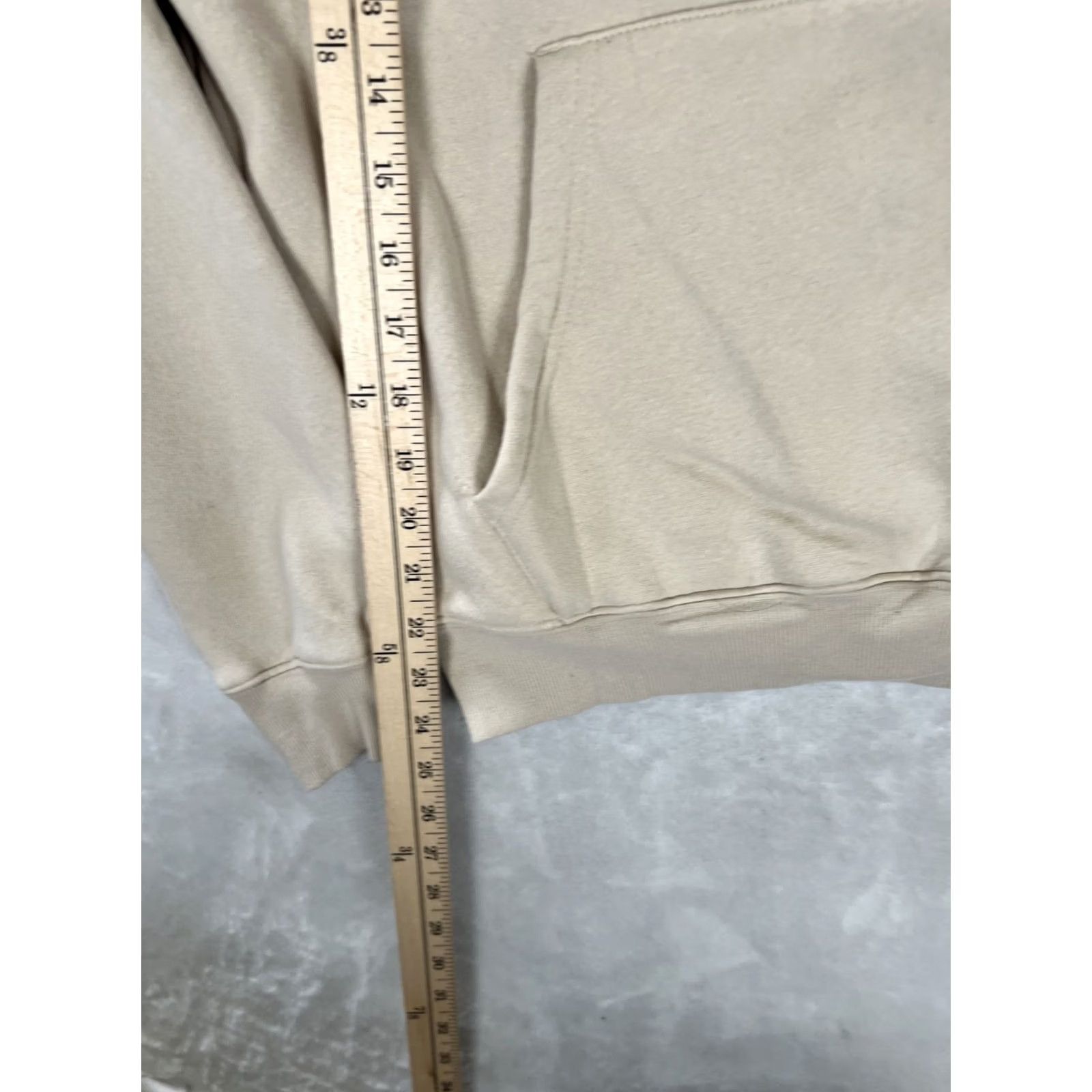 Vintage Poppi Hoodie Mens M Beige Graphic Print Fleece Pullover with Hooded Kangaroo Pocket Size US M / EU 48-50 / 2 - 3 Thumbnail