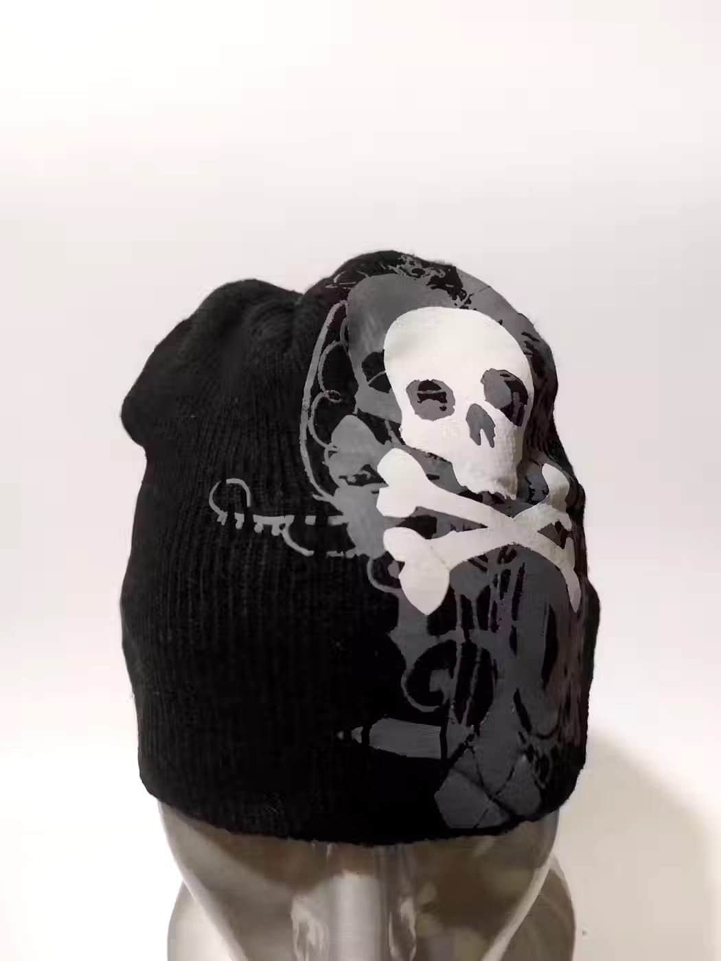 Japanese Brand Daiso Japan Skull Skeleton Punk Beanie Hats Size ONE SIZE - 4 Thumbnail