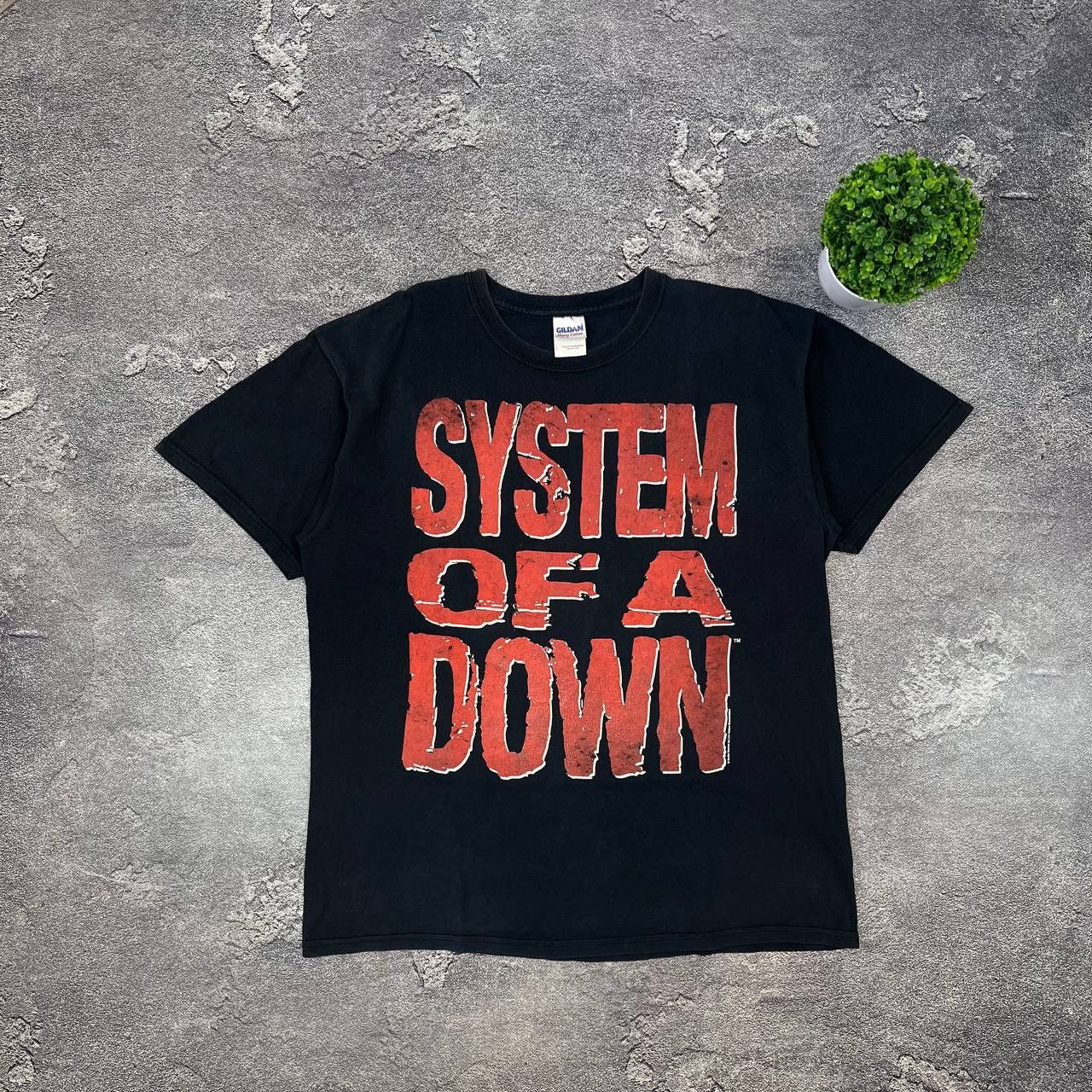 Vintage Vintage 90s Cotton System Of a Down Big Logo Black T-Shirt Size US L / EU 52-54 / 3 - 1 Thumbnail