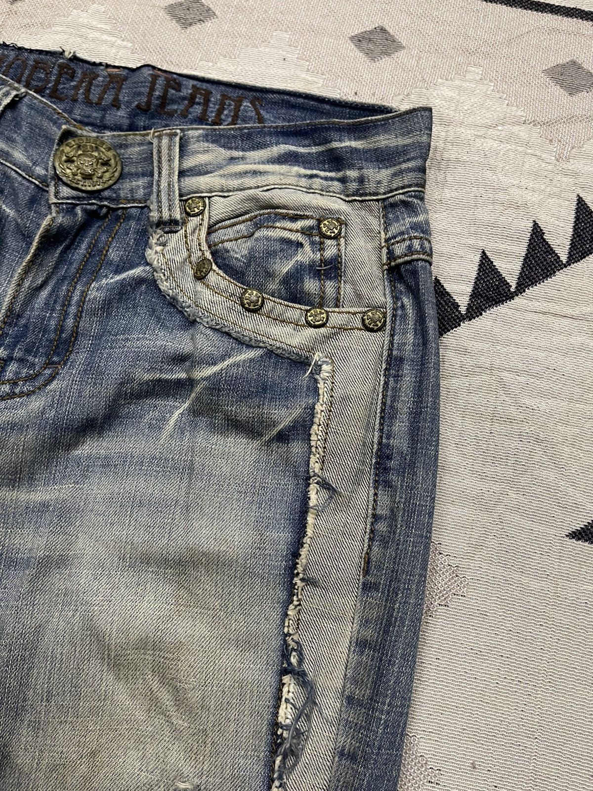 If Six Was Nine 2000s RIOBERA JEANS WASHABLE DISTRESSED JEANS RARE DESIGN Size US 30 / EU 46 - 10 Thumbnail