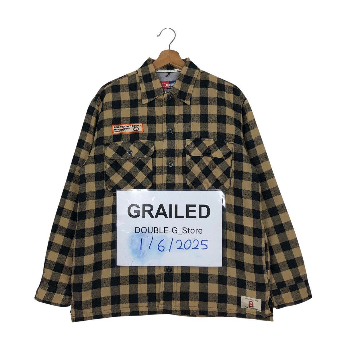 Japanese Brand Bear Sports USA Vintage Checkered Flannel Size US M / EU 48-50 / 2 - 1 Thumbnail