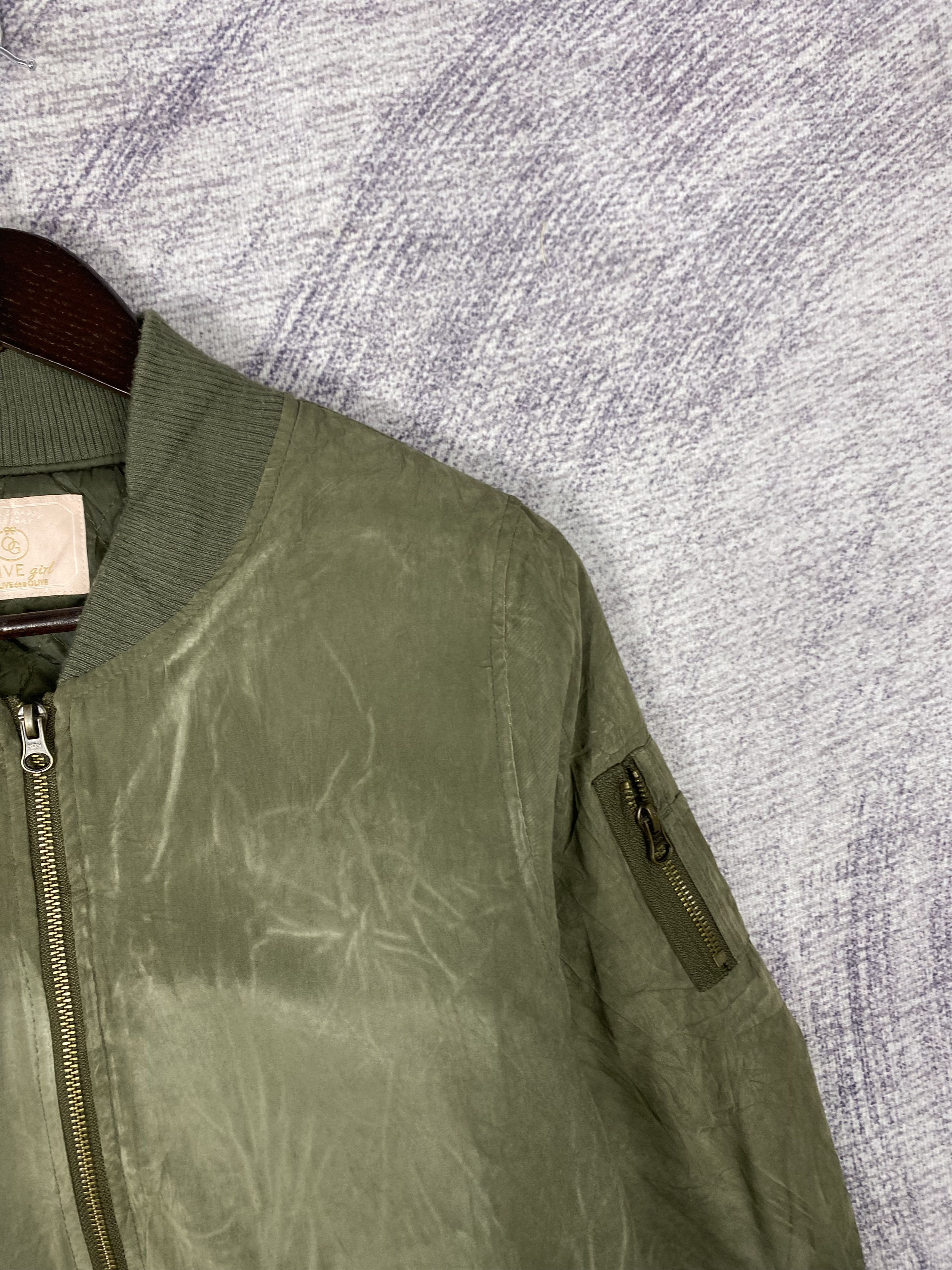 Japanese Brand Vintage Olive Girl Bombers Jacket Size L / US 10 / IT 46 - 3 Thumbnail