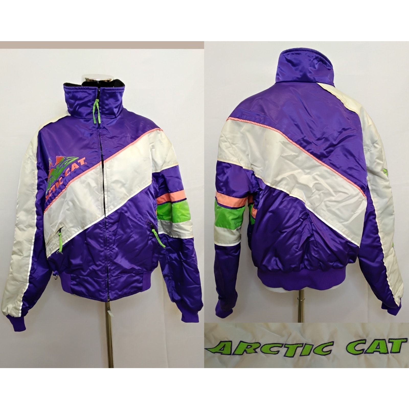 Other Arctic Cat Snowmobile Jacket Women L Purple Embroidered VTG Size L / US 10 / IT 46 - 1 Thumbnail