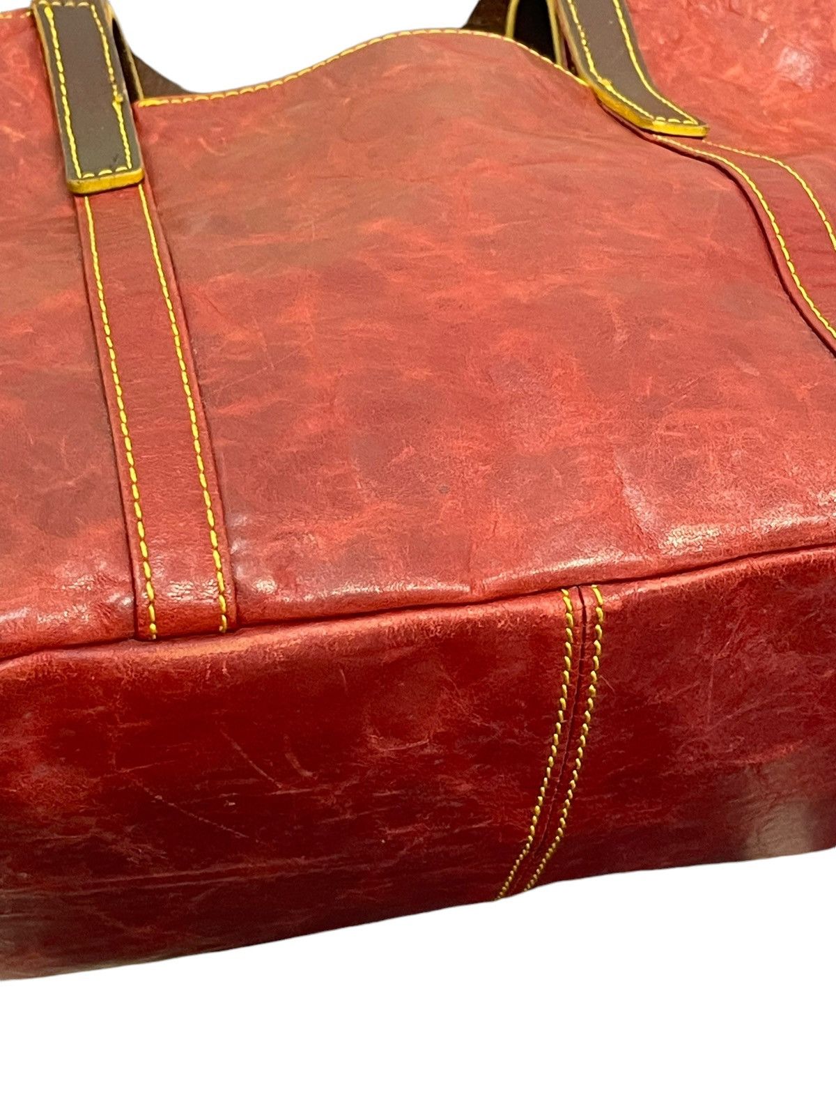 Genuine Leather Full Leather Pelle Borsa Burgundy Tote Bag 1🟩0 Size ONE SIZE - 7 Thumbnail