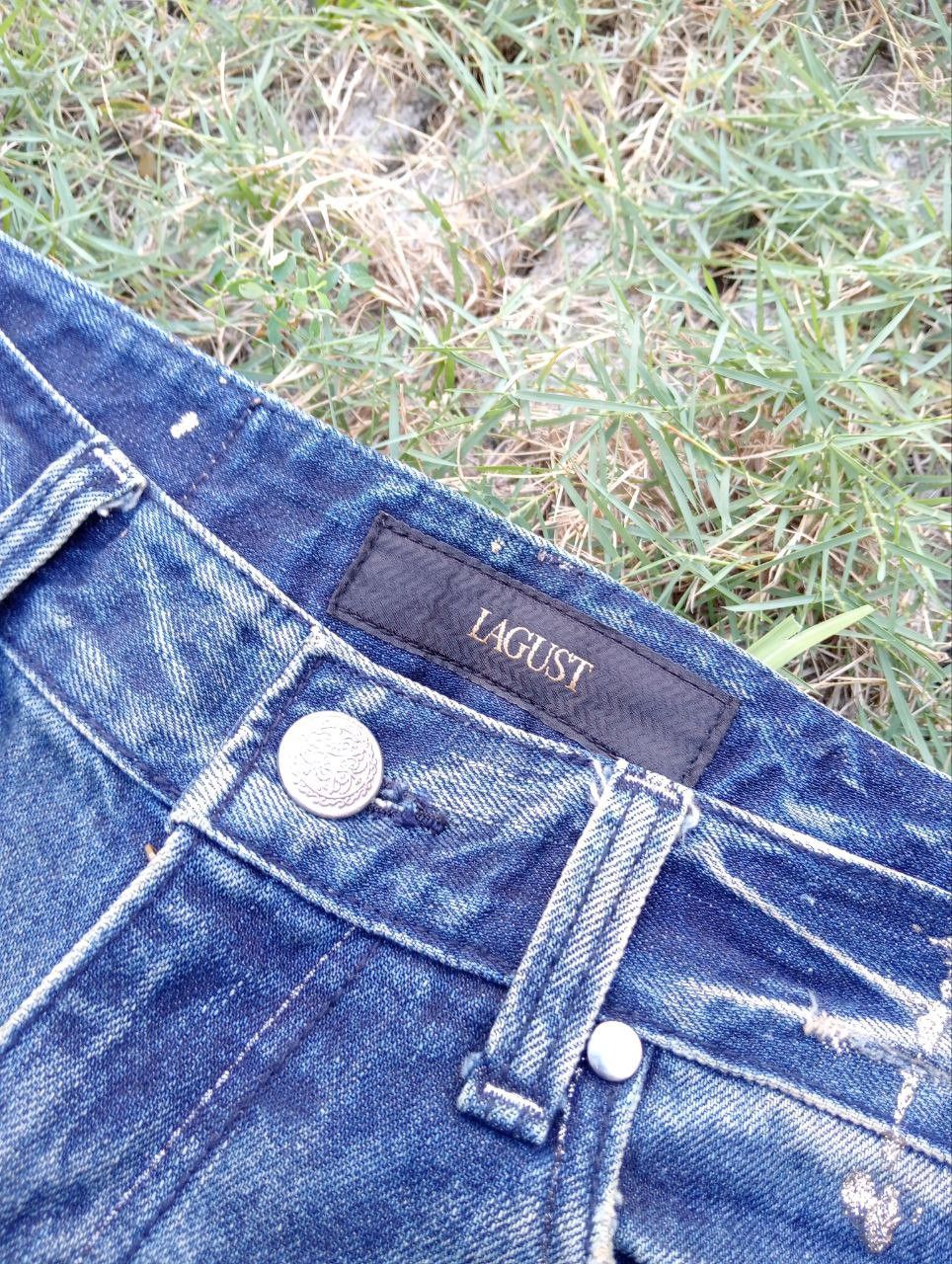 Japanese Brand Vintage Lagust Splatter Distressed Ankle Zip Jeans Size US 33 - 7 Thumbnail