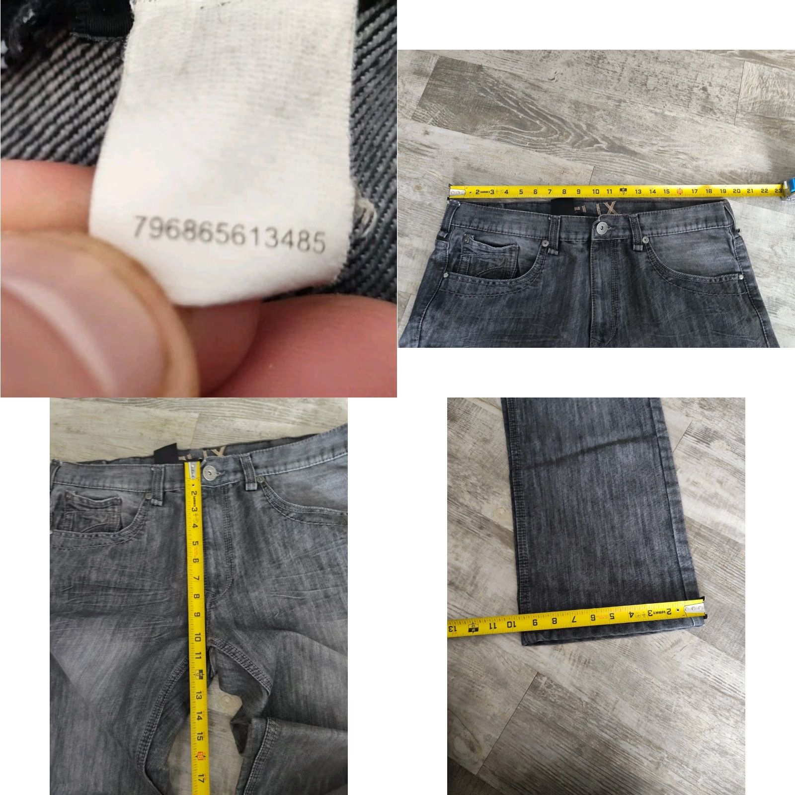 Vintage VINTAGE Helix Jeans Men Slim Skinny 38 x 32 Grey Faded Washed 5-Pocket Denim Grunge Hip Hop Size US 38 / EU 54 - 8 Thumbnail