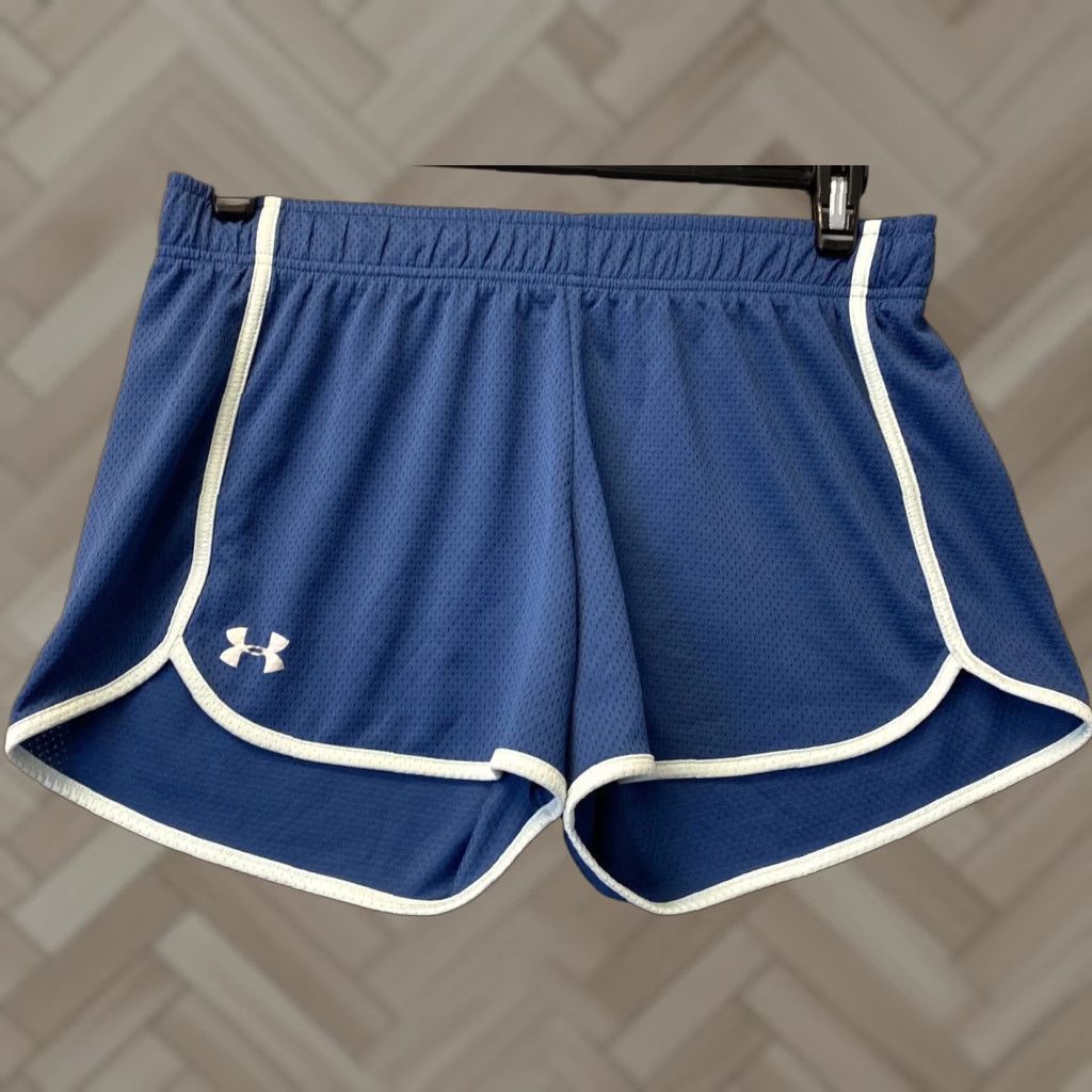 Under Armour Under Armour Women's Heat Gear Running Shorts Size MD Blue Polyester/ 37-70 Size 32" / US 10 / IT 46 - 1 Thumbnail