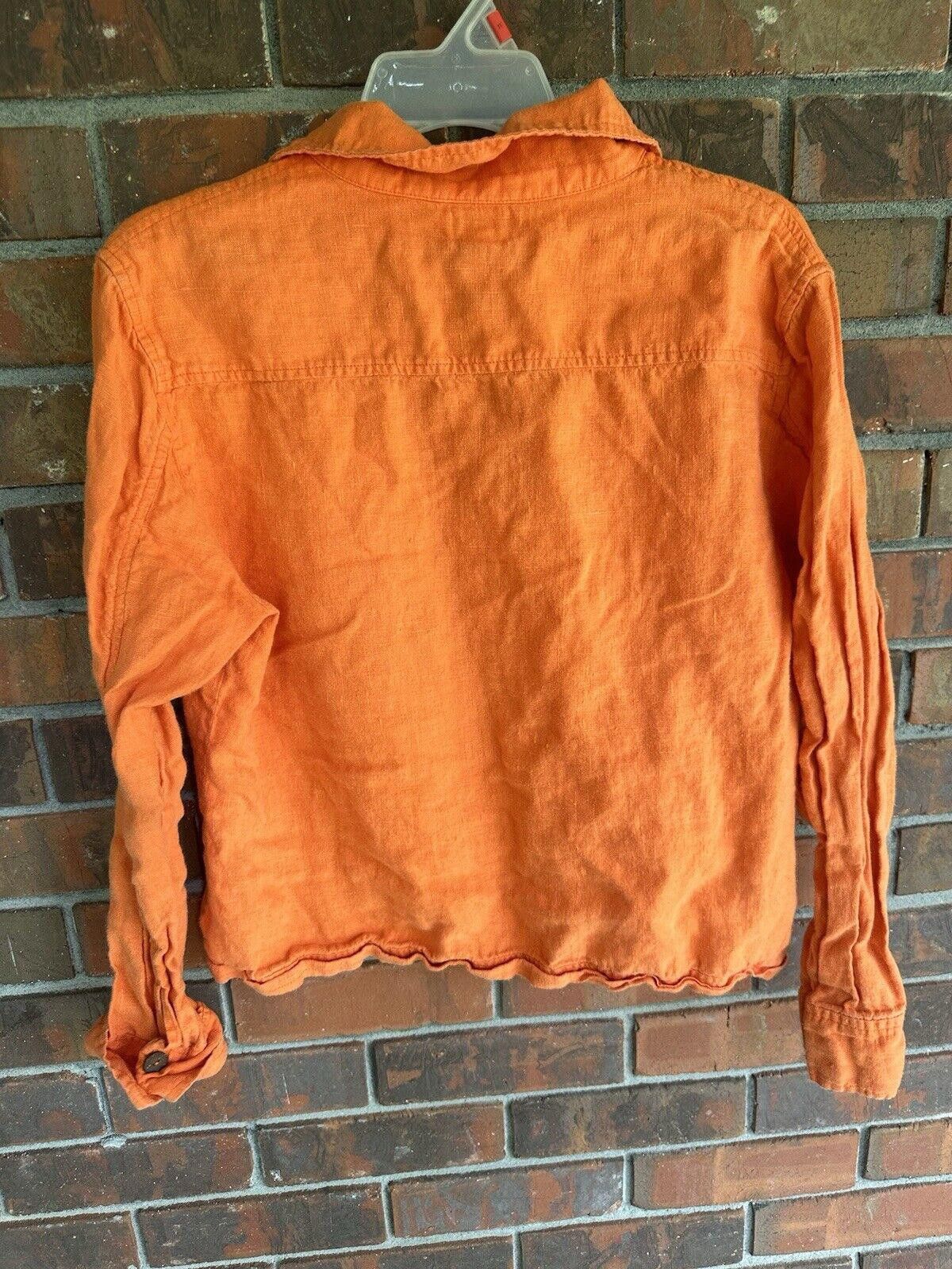 Chicos chicos linen blouse size 2 VTG Orange Button Down Size XS / US 0-2 / IT 36-38 - 4 Thumbnail