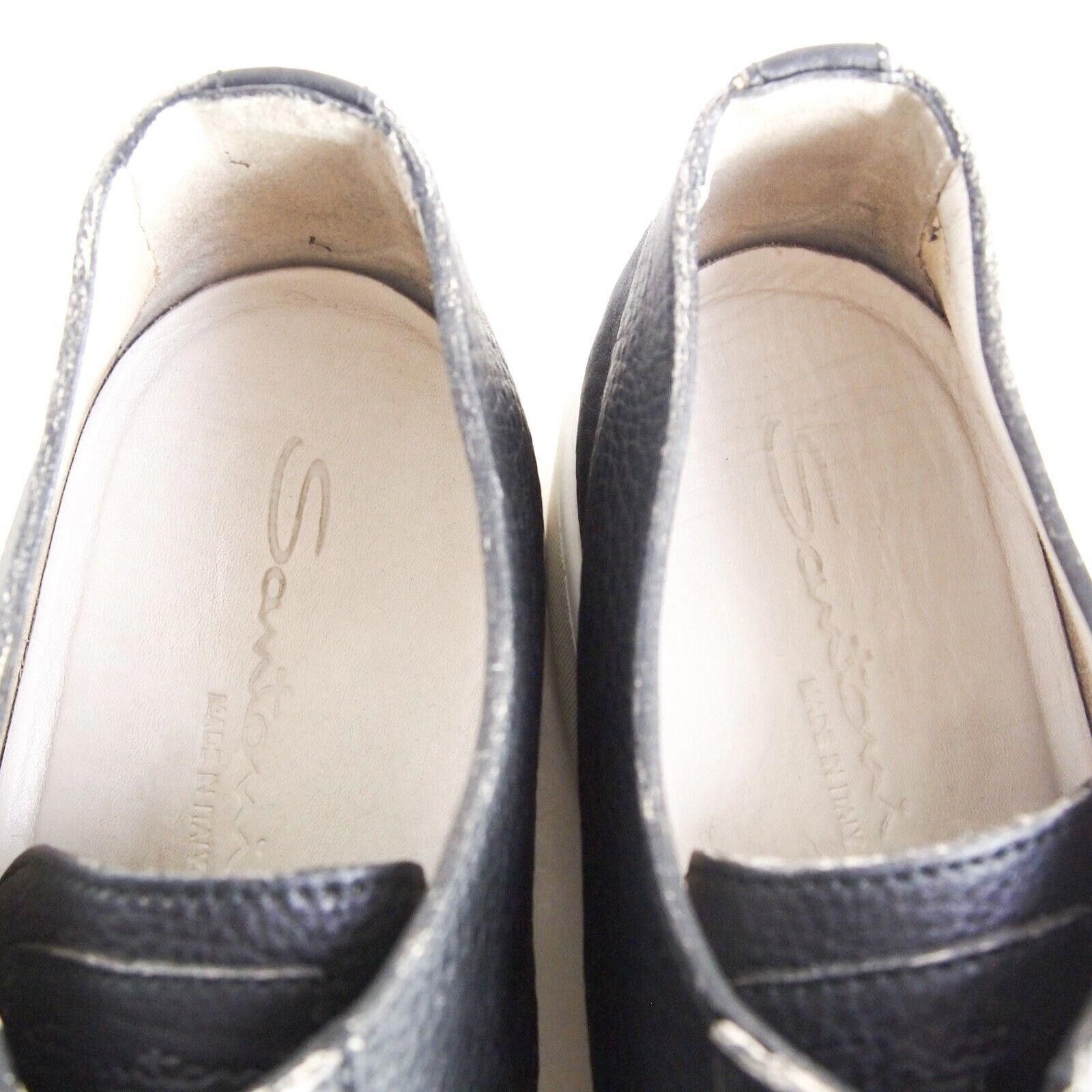 Santoni Santoni Low Top Sneakers Black Leather US 11.5 EU 44.5 Size US 11.5 / EU 44-45 - 9 Thumbnail