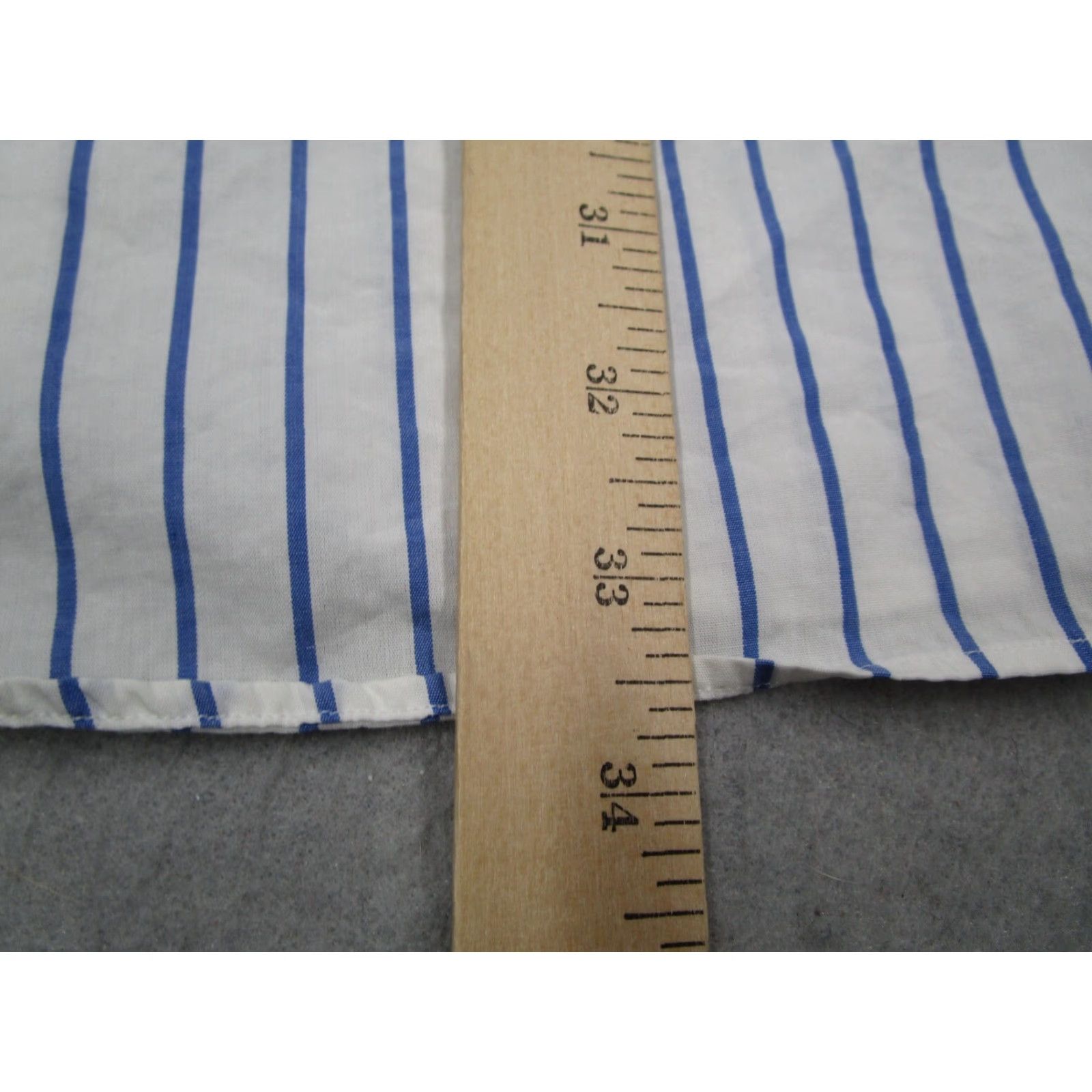 Polo Ralph Lauren VINTAGE Polo Ralph Lauren Dress Shirt Mens 17.5 36 Blue Striped Long Sleeve Button-Up Retro Size 36R - 7 Thumbnail