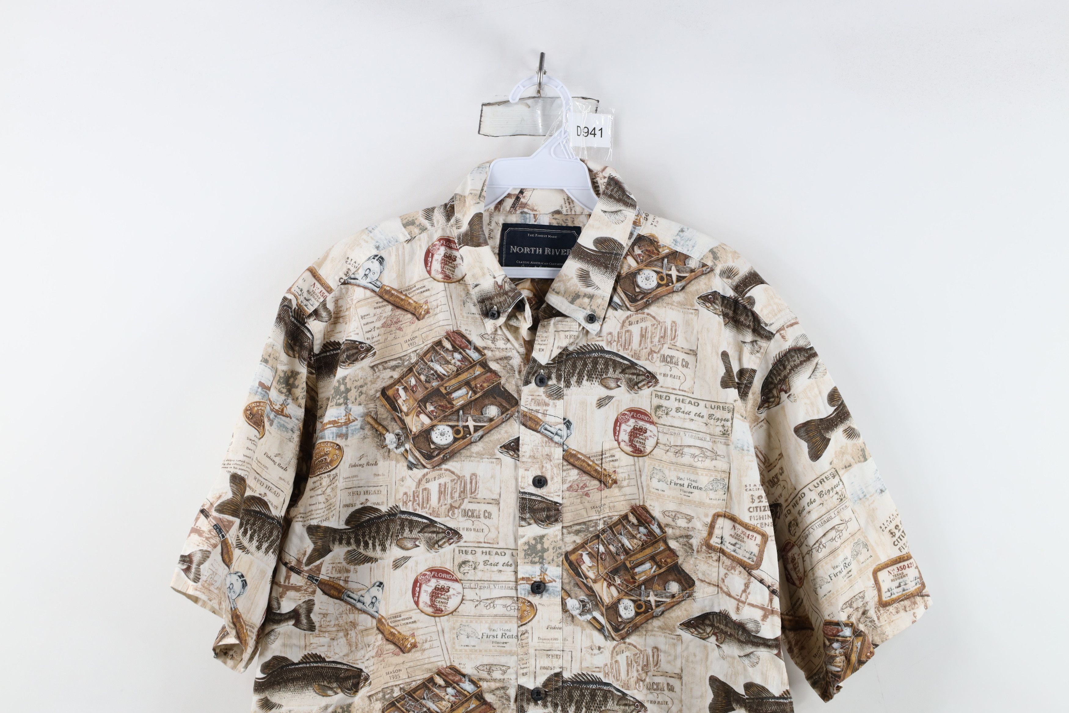 Vintage Vintage 90s Streetwear Fish All Over Print Button Down Shirt Size US L / EU 52-54 / 3 - 2 Thumbnail