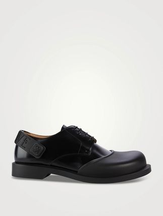 image of Loewe Leather And Rubber Laced Loafers in Black, Men's (Size 9)