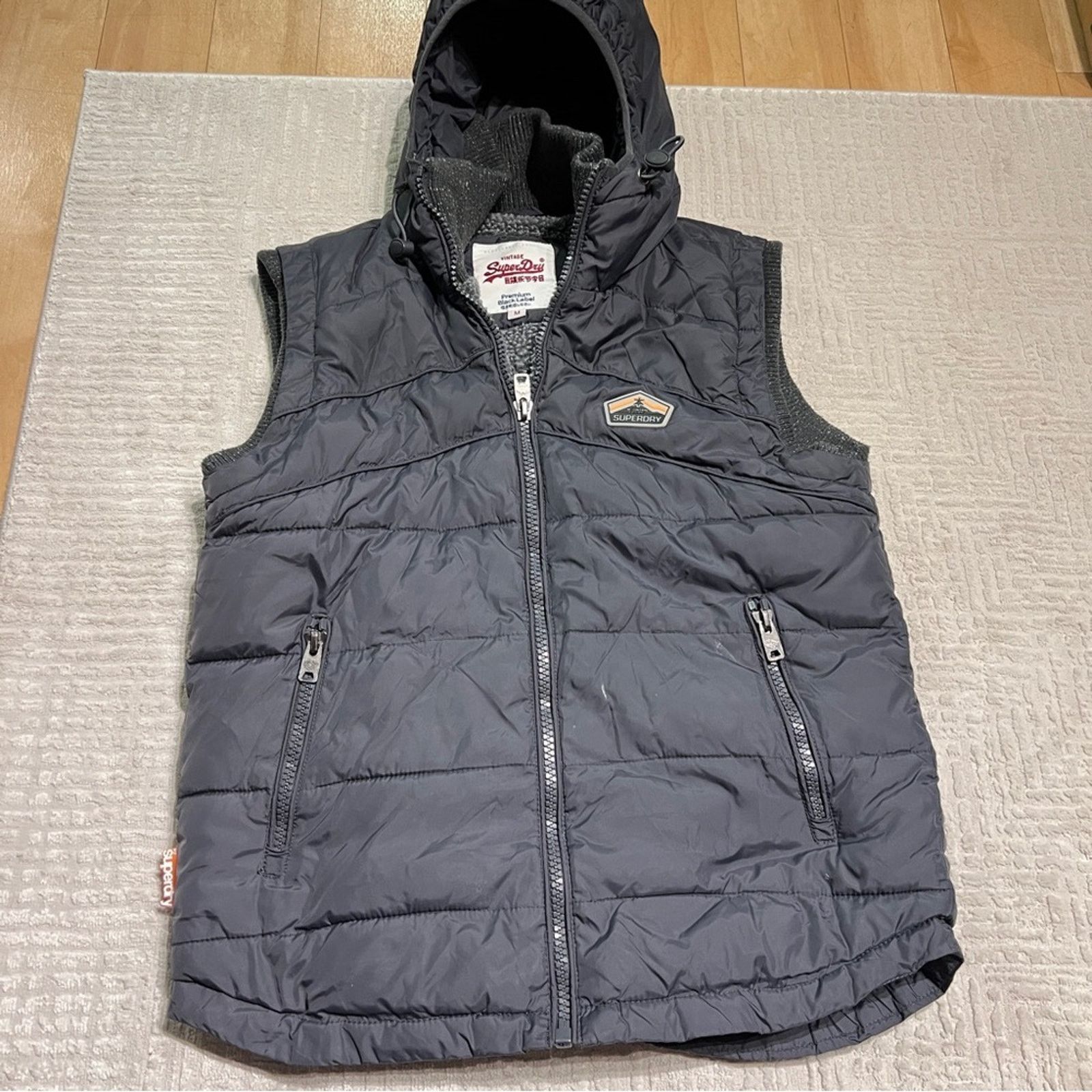 Superdry Superdry Men’s Medium Premium Black Label Hooded Vest Size US M / EU 48-50 / 2 - 1 Thumbnail