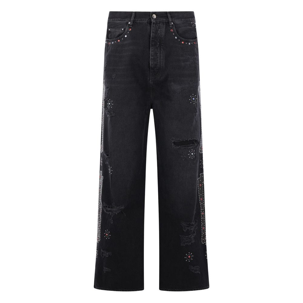 Amiri Amiri BLACK Denim - Wide-Leg Jeans Size US 33 - 1 Thumbnail