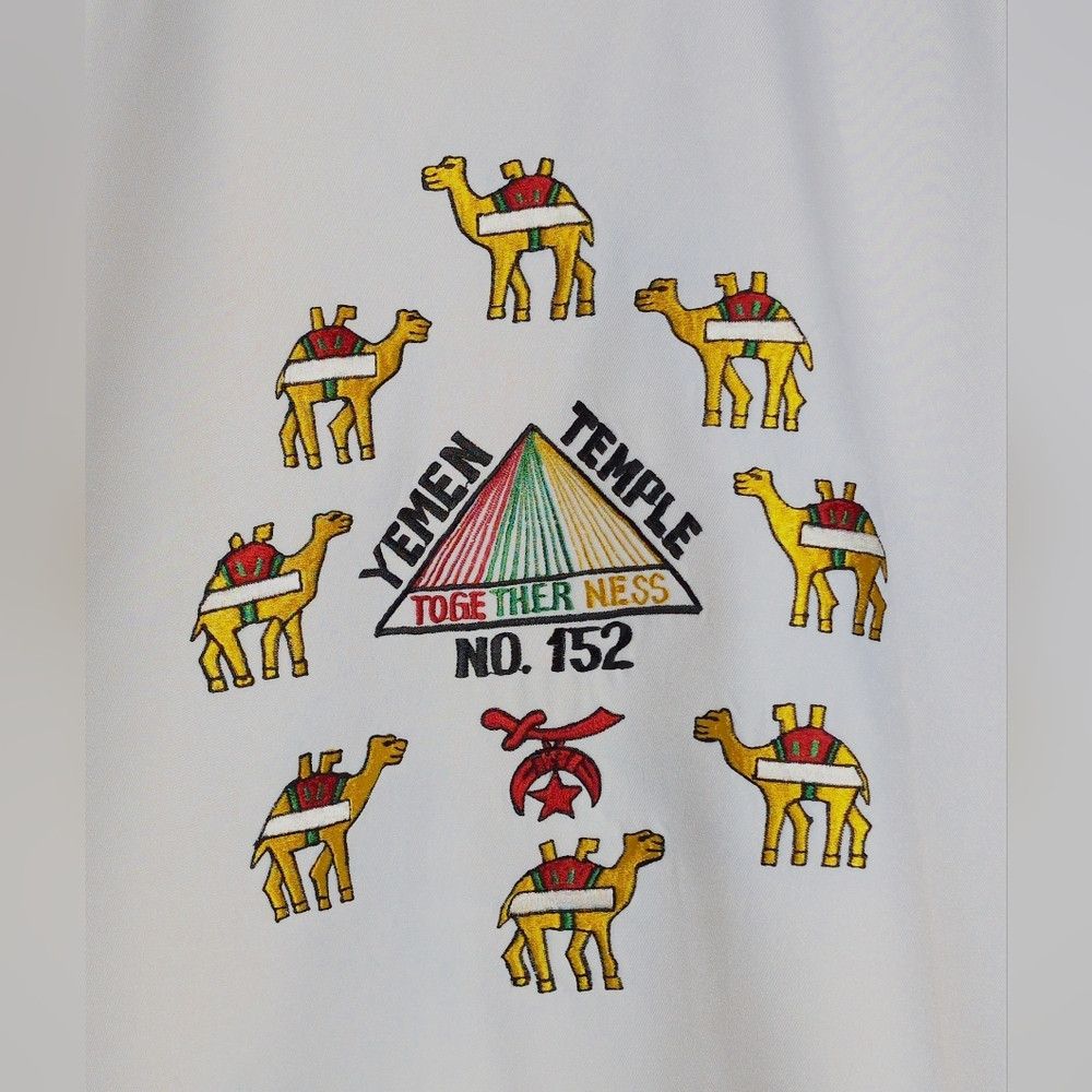 Handmade Custom Masonic Temple Over Shirt with Embroidery Camels / S Size US XXL / EU 58 / 5 - 5 Thumbnail