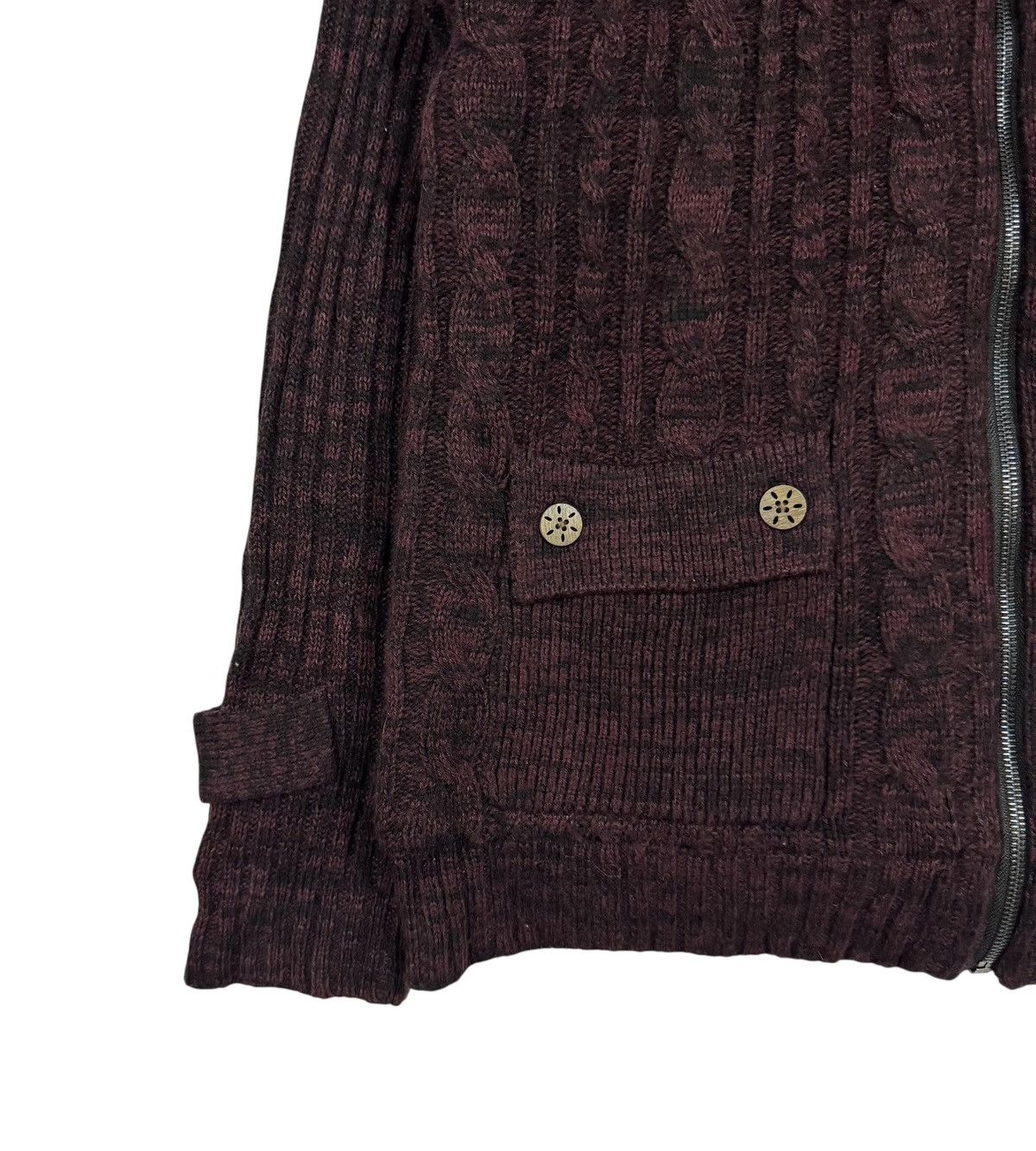 Japanese Brand Vtg🔥Japanese Brand Cable Knit Zipper Inner Fur Sweater Size US L / EU 52-54 / 3 - 10 Thumbnail