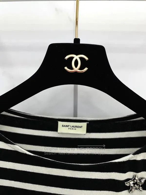 Yves Saint Laurent YSL Striped Long Sleeve T-Shirt for Women . Size M / US 6-8 / IT 42-44 - 4 Thumbnail