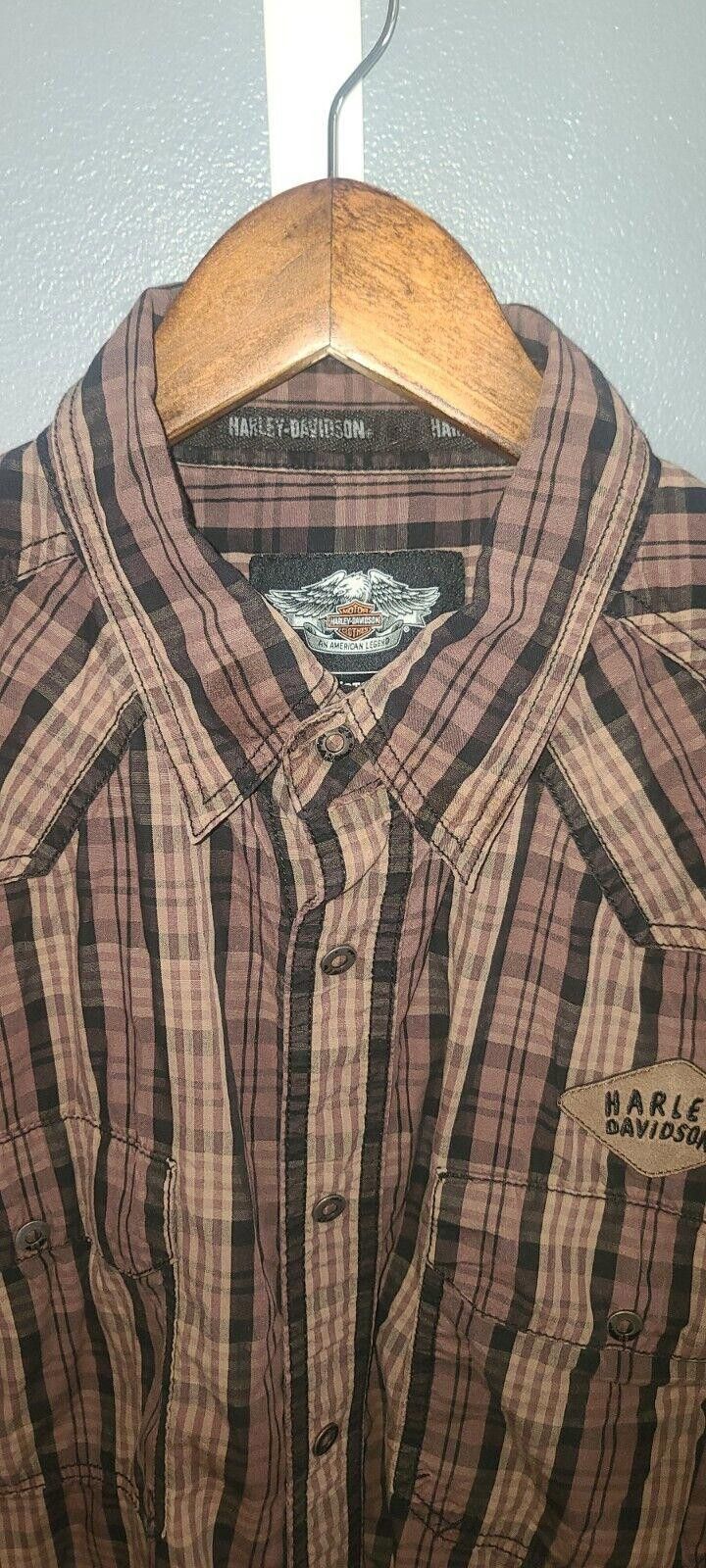 Harley Davidson HARLEY DAVIDSON Snap Shirt Embroidered Size XL Plaid Men's Size US XL / EU 56 / 4 - 4 Thumbnail