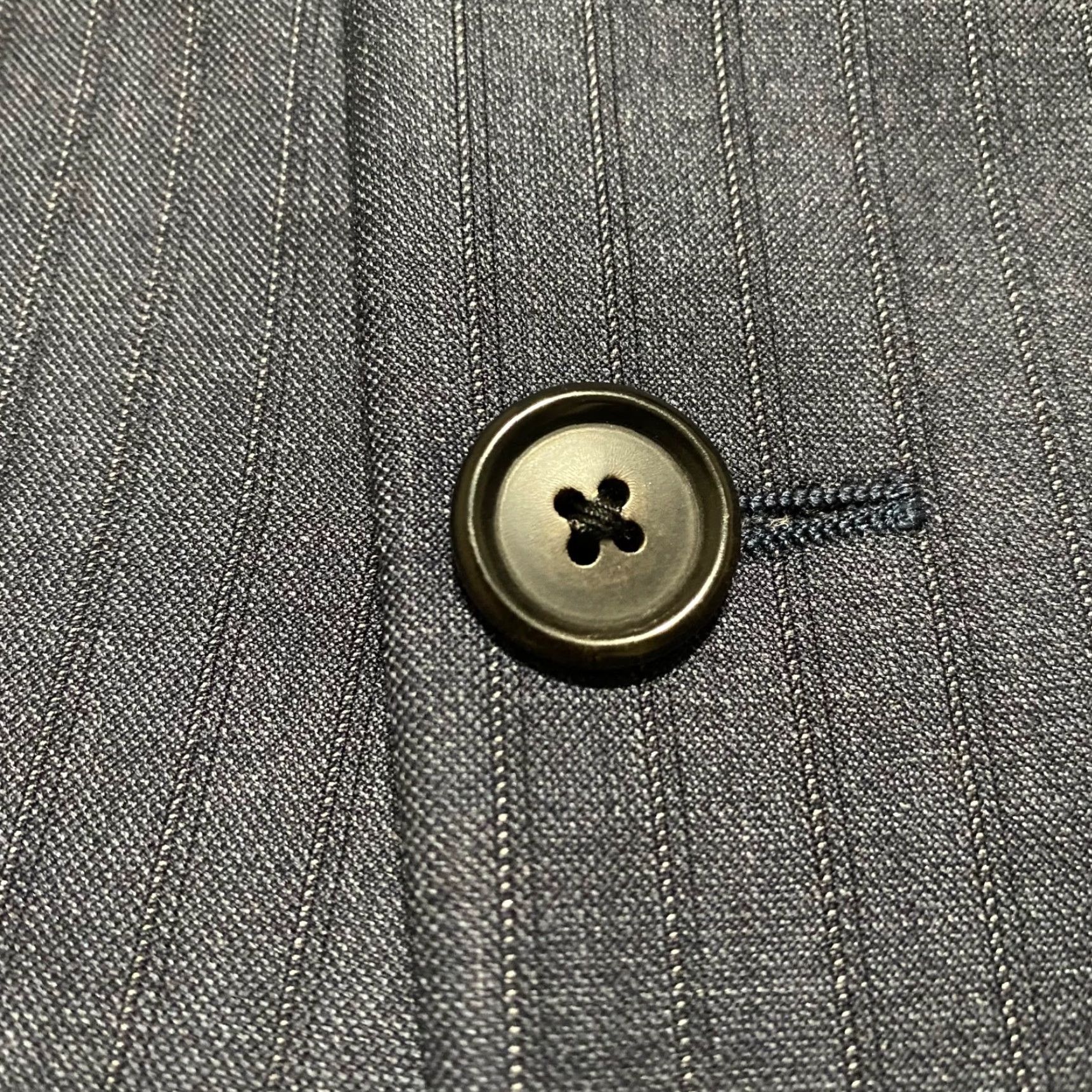 Loro Piana Hickey Freeman Blazer Mens 42 Wool Striped 2 Button Super 150s Loro Piana Blue Jacket Front Style Single-Breasted Chest 44" Adult Mens Debris? Size 42R - 7 Thumbnail