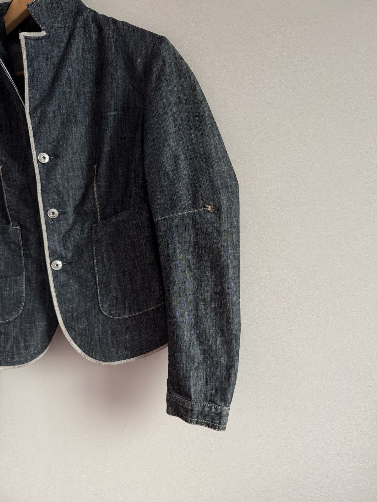 Marithe + Francois Girbaud Marithe Francois Girbaud Denim Blazer Cropped Size XS / US 0-2 / IT 36-38 - 4 Thumbnail