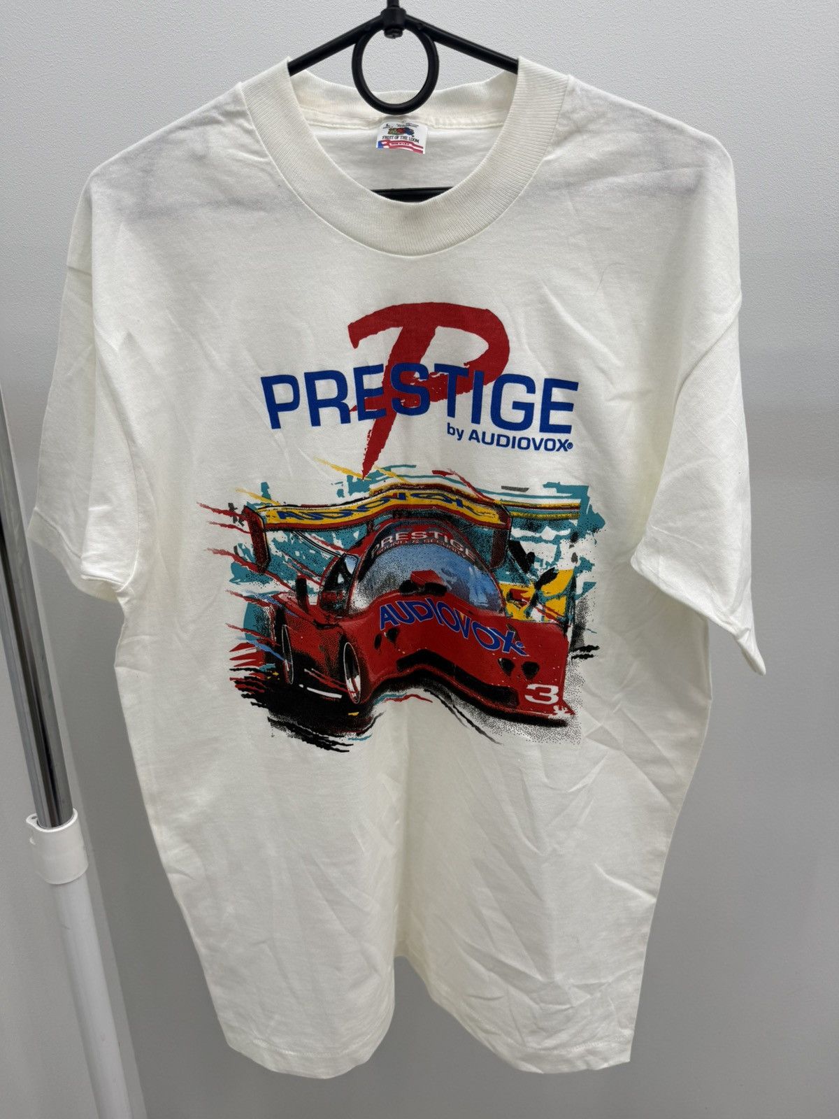 Fruit Of The Loom Vintage 90s Prestige by Audiovox Racing T-Shirt Made in USA Size US L / EU 52-54 / 3 - 1 Thumbnail