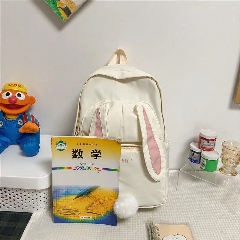 Vintage Cute Rabbit Young Girl School Backpack Size ONE SIZE - 4 Thumbnail