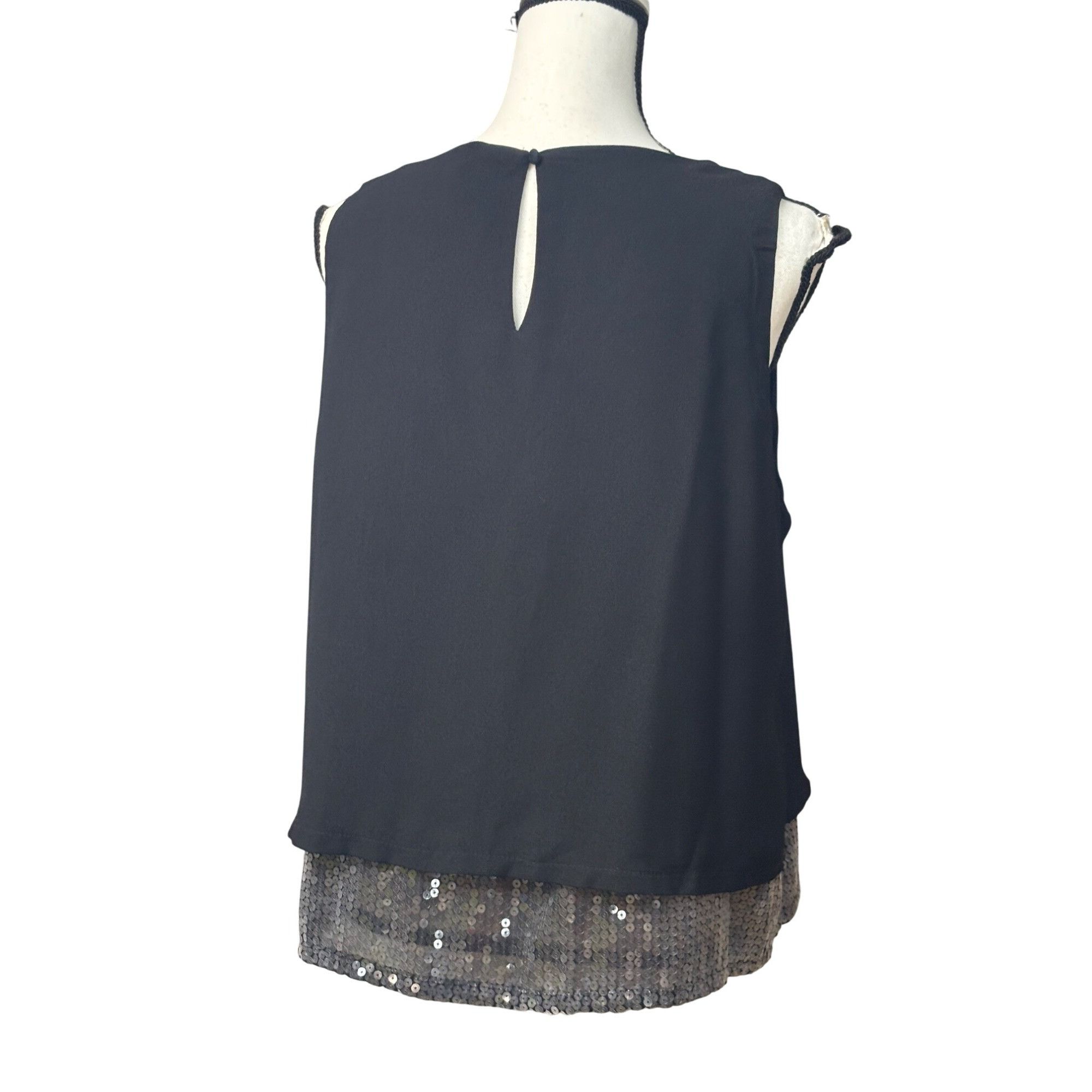 Other Halogen Sequin Trim Sleeveless Top, Black, Sz. L Size L / US 10 / IT 46 - 4 Thumbnail