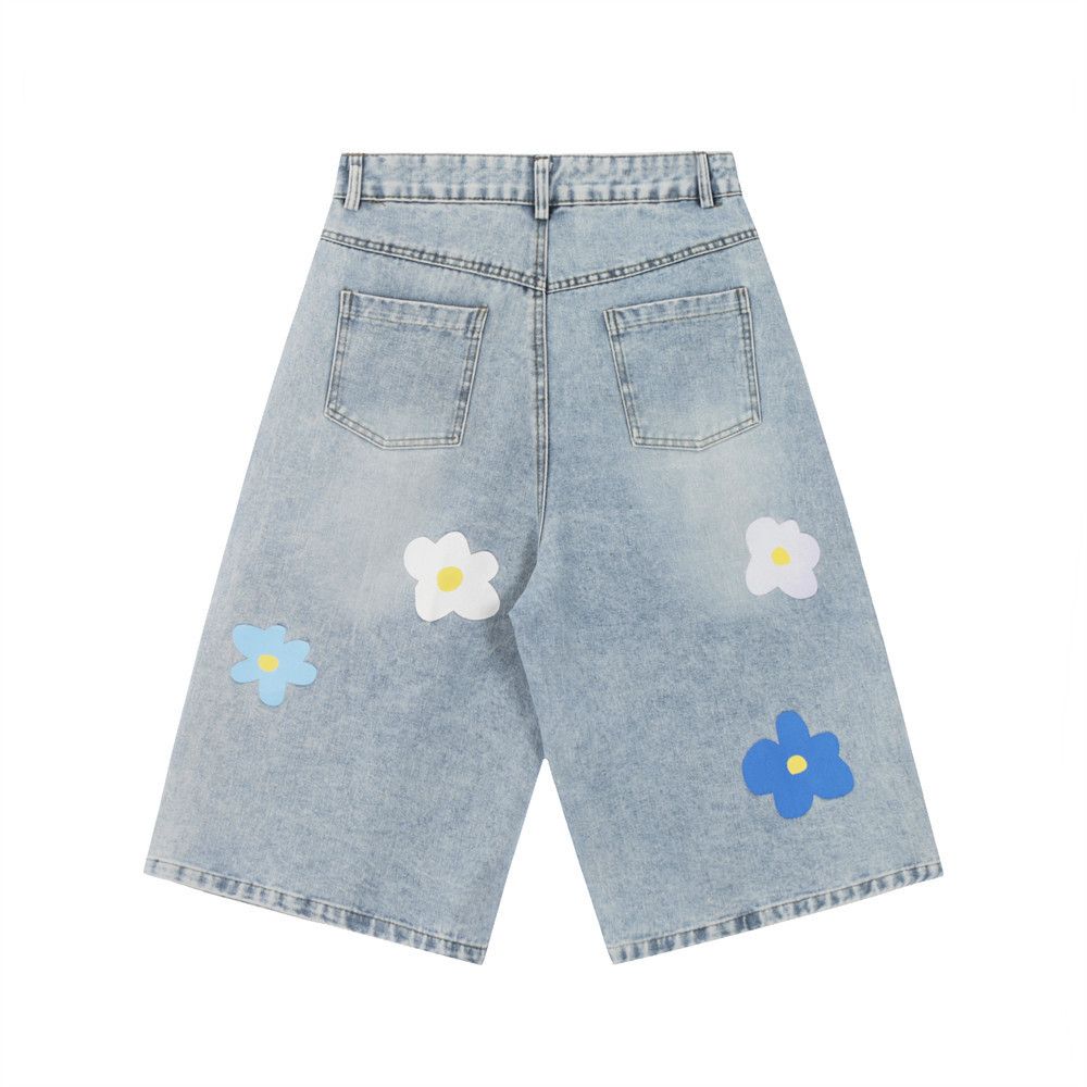 Japanese Brand × Jean Men's old washed casual loose floral print denim shorts y2k Size US 32 / EU 48 - 2 Thumbnail