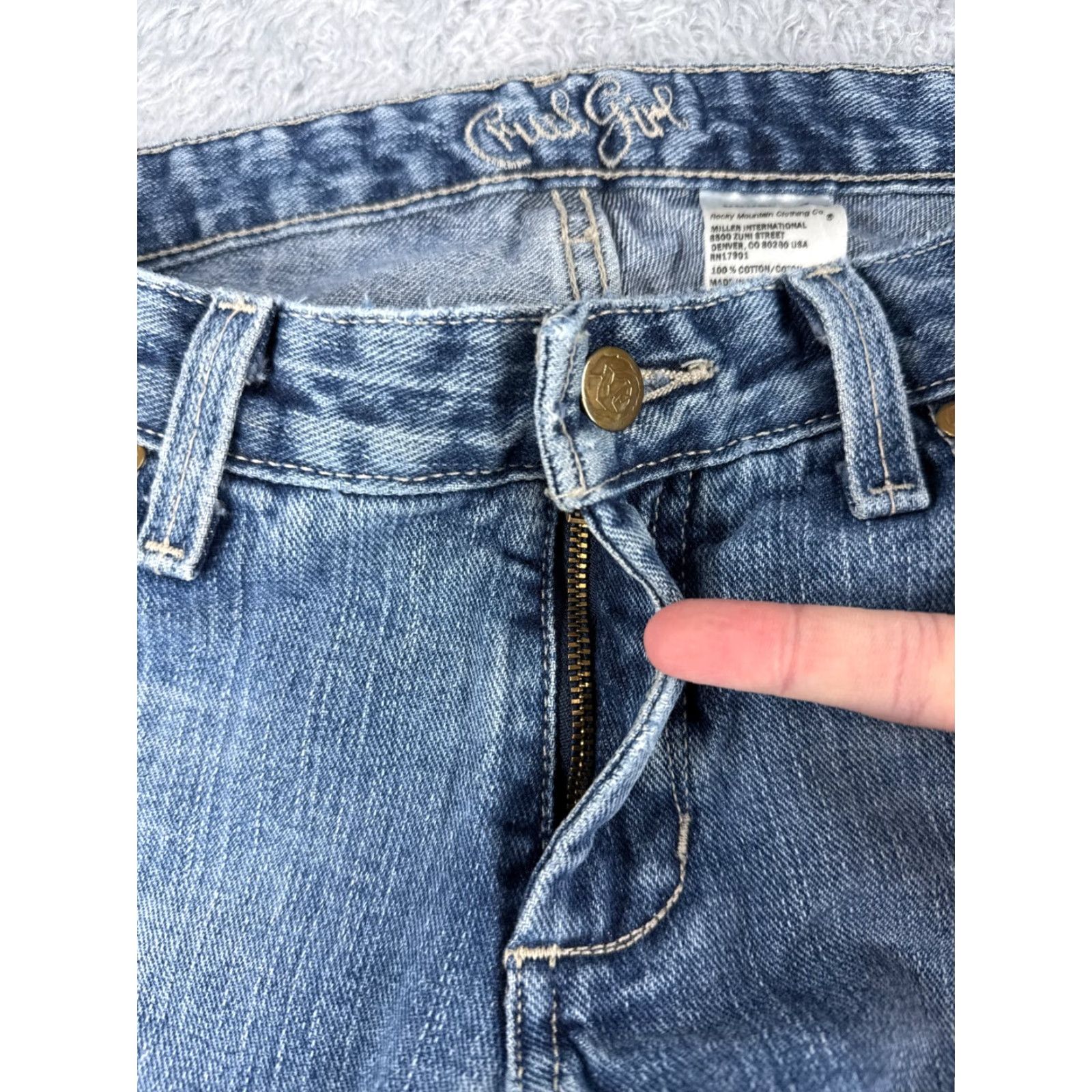 Vintage Cruel Girl Jeans Womens Bootcut Blue Denim 28x27 100% Cotton Embroidered 7 Regular Size 28" / US 6 / IT 42 - 5 Thumbnail