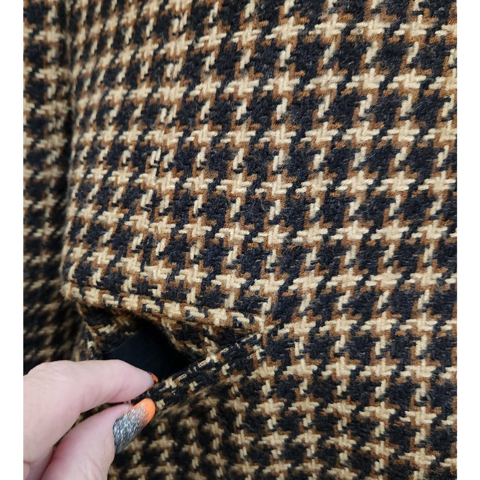 Other VTG Liz Claiborne Brown Tan Hounds Tooth Blazer 14 Petite Size XL / US 12-14 / IT 48-50 - 3 Thumbnail