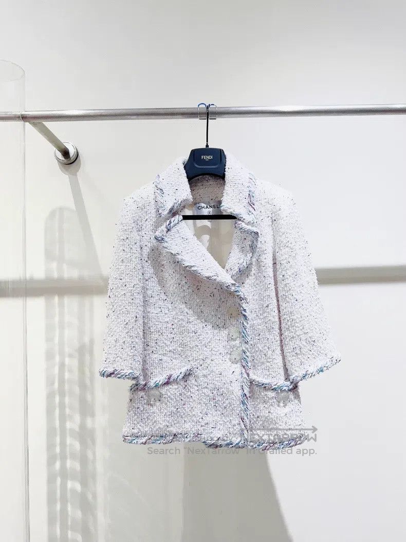 Chanel Chanel Waterfall series tweed coat Size XXS / US 00 / IT 34 - 1 Thumbnail