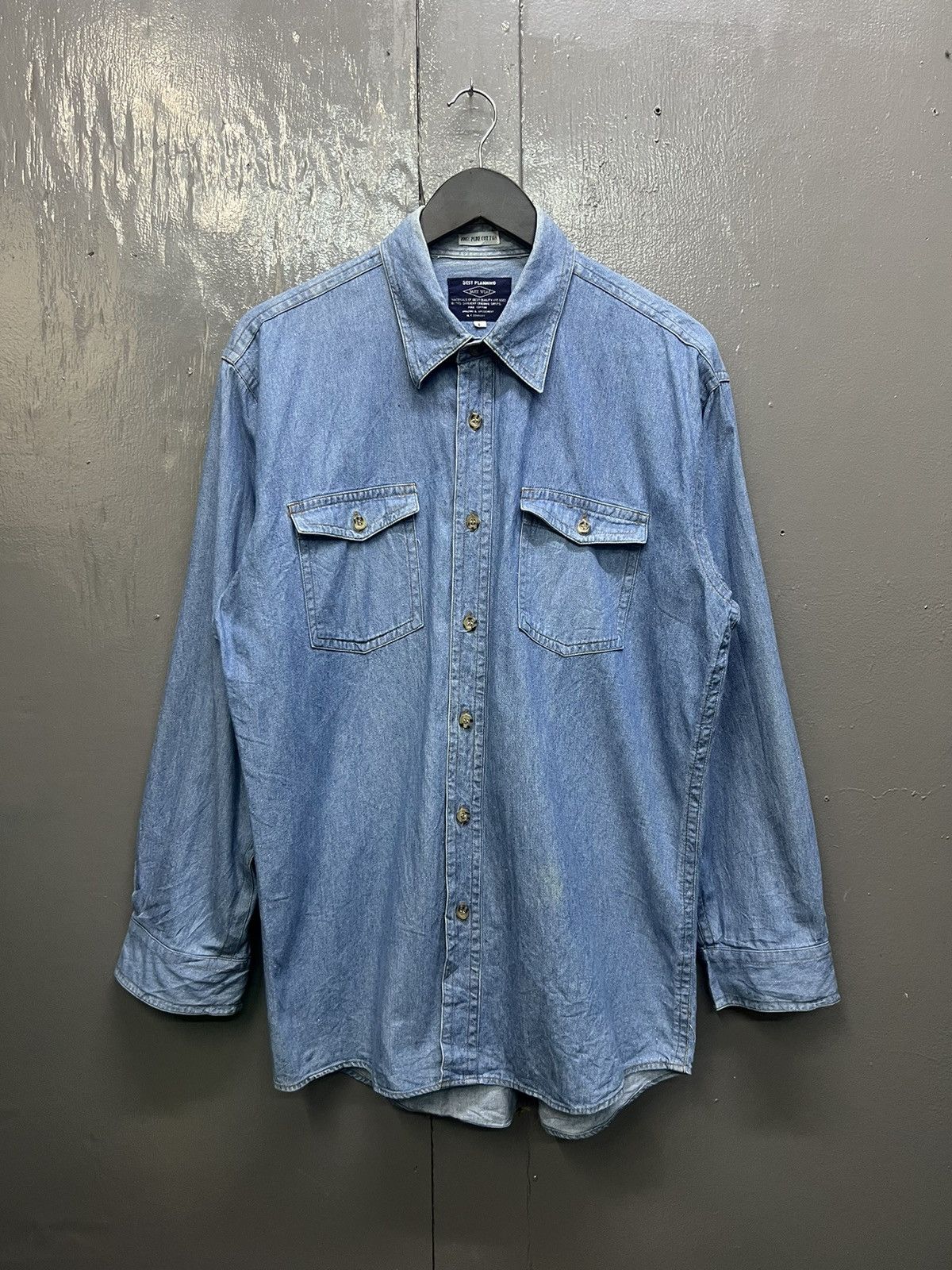 Japanese Brand Best Planning Pure Cotton Denim Shirt Longsleeve Size US L / EU 52-54 / 3 - 1 Thumbnail