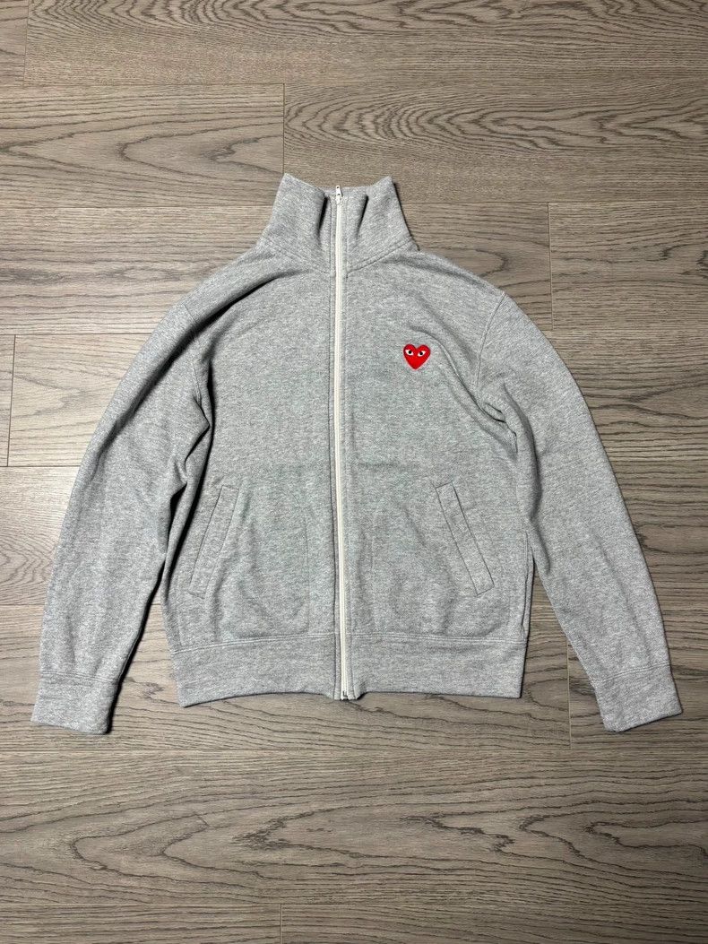 Comme des Garcons PLAY cdg play gray zip-up sweatshirt for men - dmc Size US L / EU 52-54 / 3 - 1 Thumbnail
