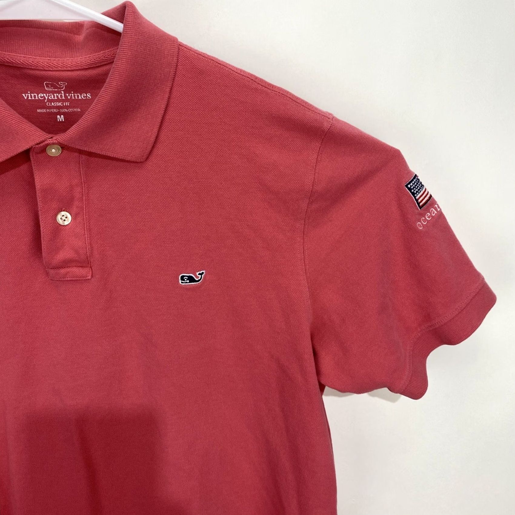 Vineyard Vines Vineyard Vines Classic Fit Short Sleeve Polo Shirt Men's Pink Medium Ocean Reef Polo Shirt USA Whale Logo Embroidered Button-Down Collar Vintage: No Size US M / EU 48-50 / 2 - 6 Thumbnail