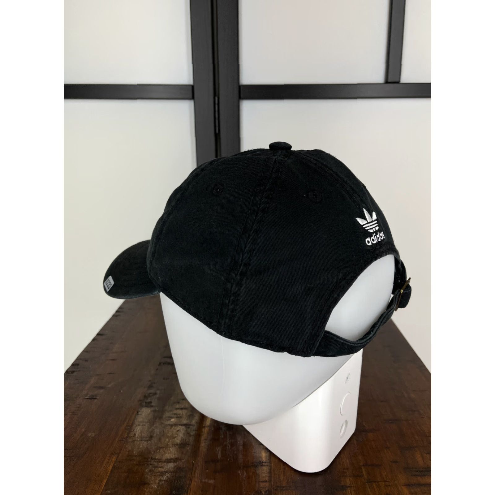 Adidas Adidas Hat Cap Strap Back Womens One Size Black Embroidered 3 Stripes Cotton Size ONE SIZE - 5 Thumbnail