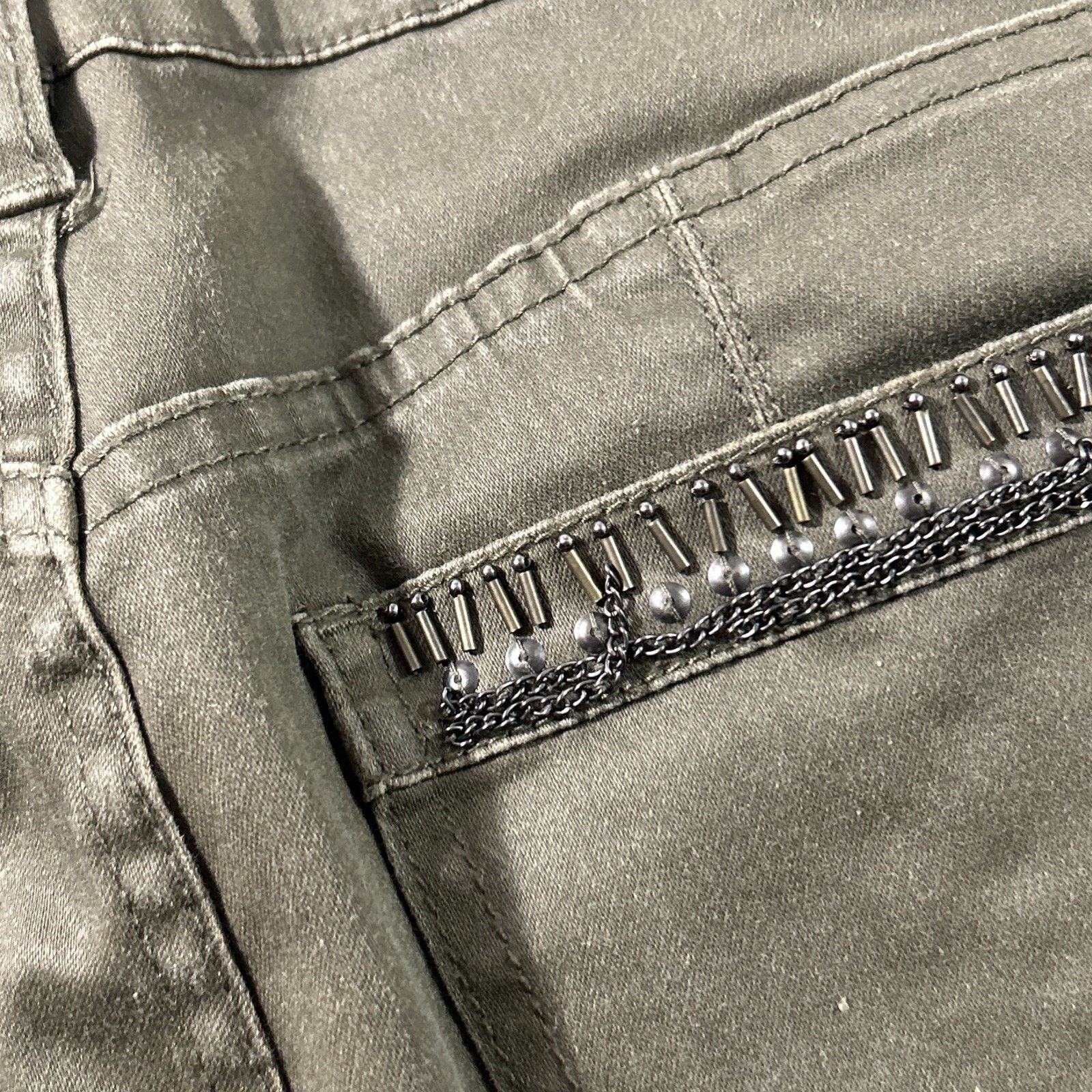 Levi's Rhinestoned Cargo Pants Women 4 30x27 Stretch Slim Ankle Zip Size 27" / US 4 / IT 40 - 20 Thumbnail