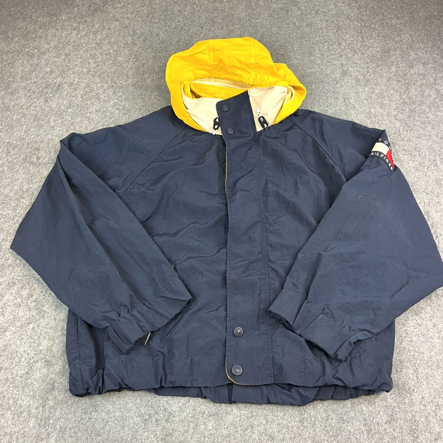 Tommy Hilfiger VINTAGE Tommy Hilfiger Mens Coat Jacket 2XL Hooded Full Zip 3-in-1 Blue Yellow Logo 90s Y2K Mens Jacket Size US XXL / EU 58 / 5 - 2 Thumbnail
