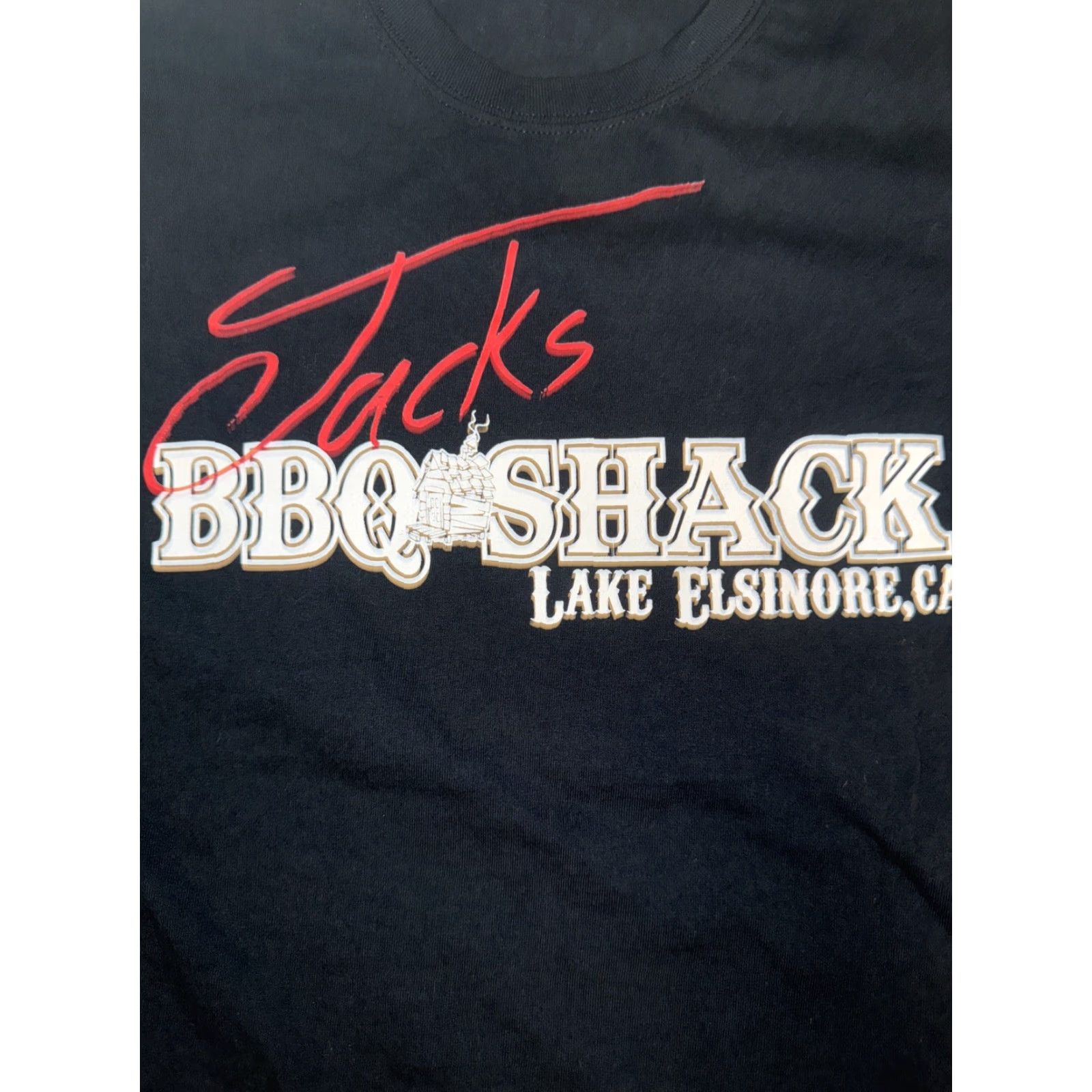 Vintage Jacks BBQ Shack T-Shirt Eat Our Meat Black L Mens Shirt Size US L / EU 52-54 / 3 - 3 Thumbnail