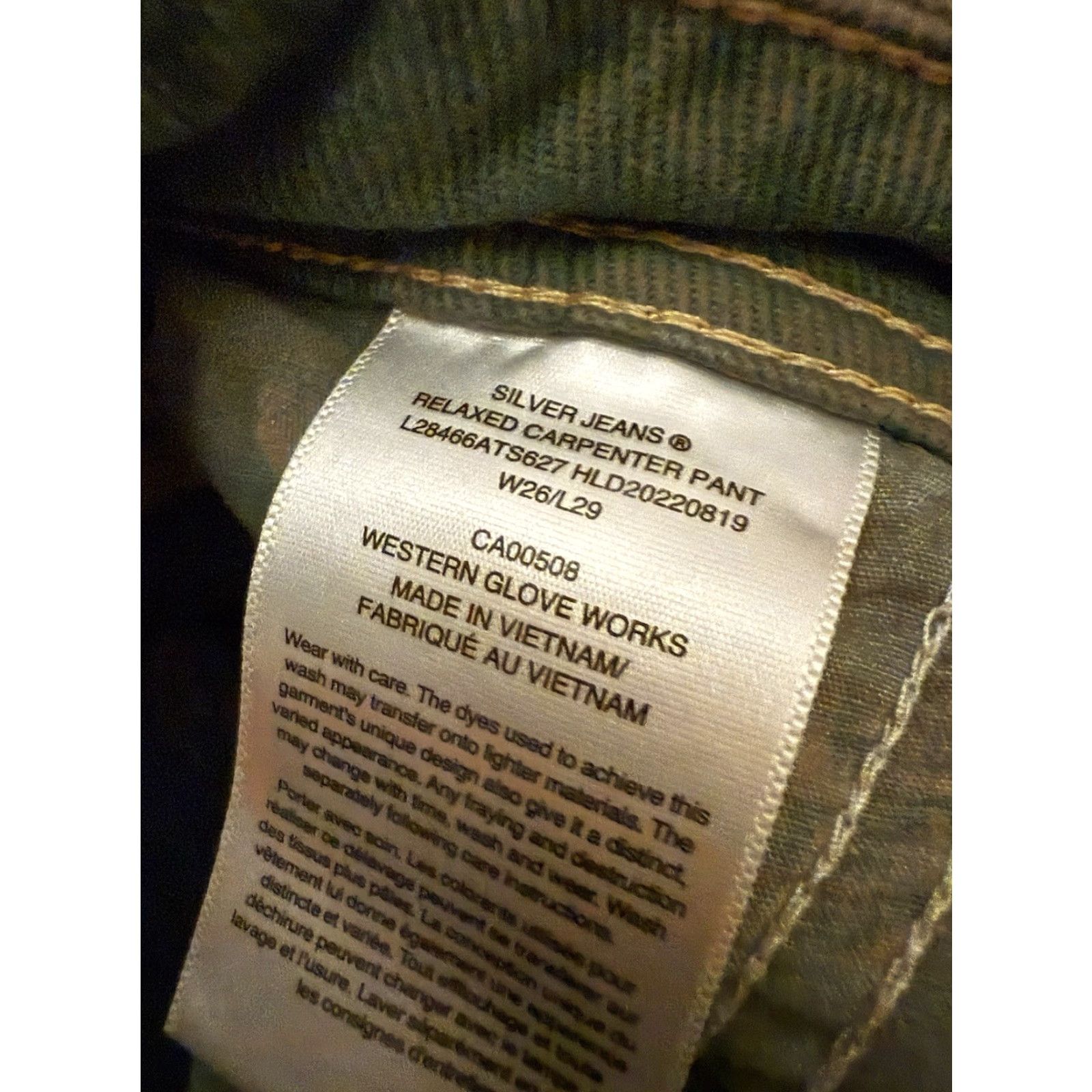 Silver Jeans Co. Silver Jeans Co. Womens Jeans 26 x 29 Green Carpenter Relaxed Fit 5-Pocket Denim Cotton Blend Vintage No Size 30" / US 8 / IT 44 - 4 Thumbnail