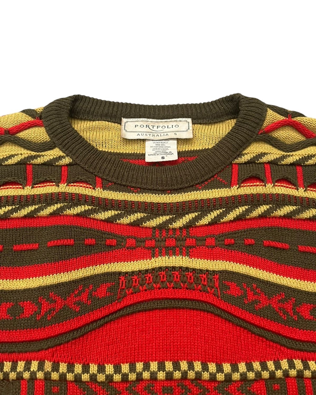 Vintage 1990s Portfolio Australia “Coogi Style” 3D Cabled Sweater Size US S / EU 44-46 / 1 - 4 Thumbnail