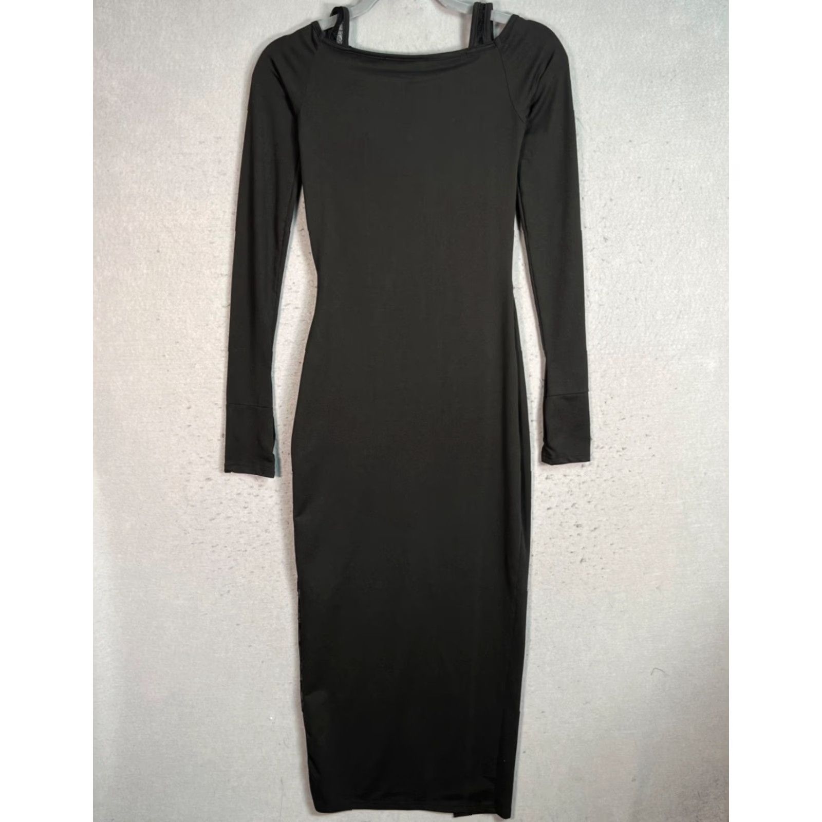 Cider Cider Brand Womens Dress Bodycon Long Sleeve Black Asymmetric Size Small Night Party Cocktail Ladies Spring Summer Solid Polyester Regular Size Type Size S / US 4 / IT 40 - 2 Thumbnail