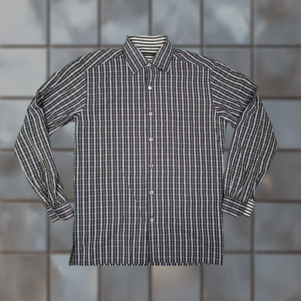 Ermenegildo Zegna Ermenegildo Zegna Shirt Mens Large Blue Stripe Long Sleeve Button-Up Casual Workwear Size US L / EU 52-54 / 3 - 1 Thumbnail