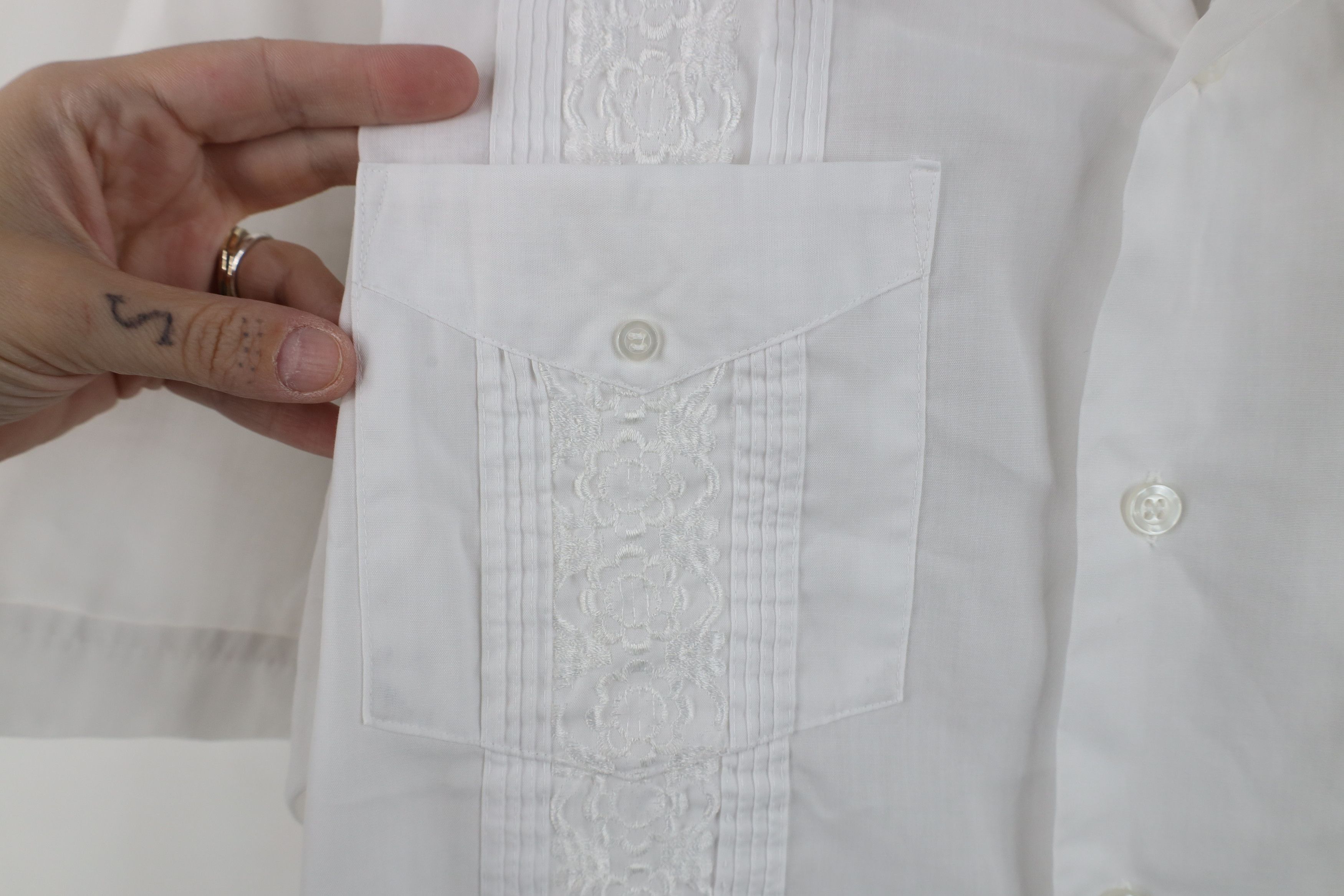 Vintage Vintage 70s Rockabilly Wedding Beach Button Shirt White Size US XL / EU 56 / 4 - 6 Thumbnail