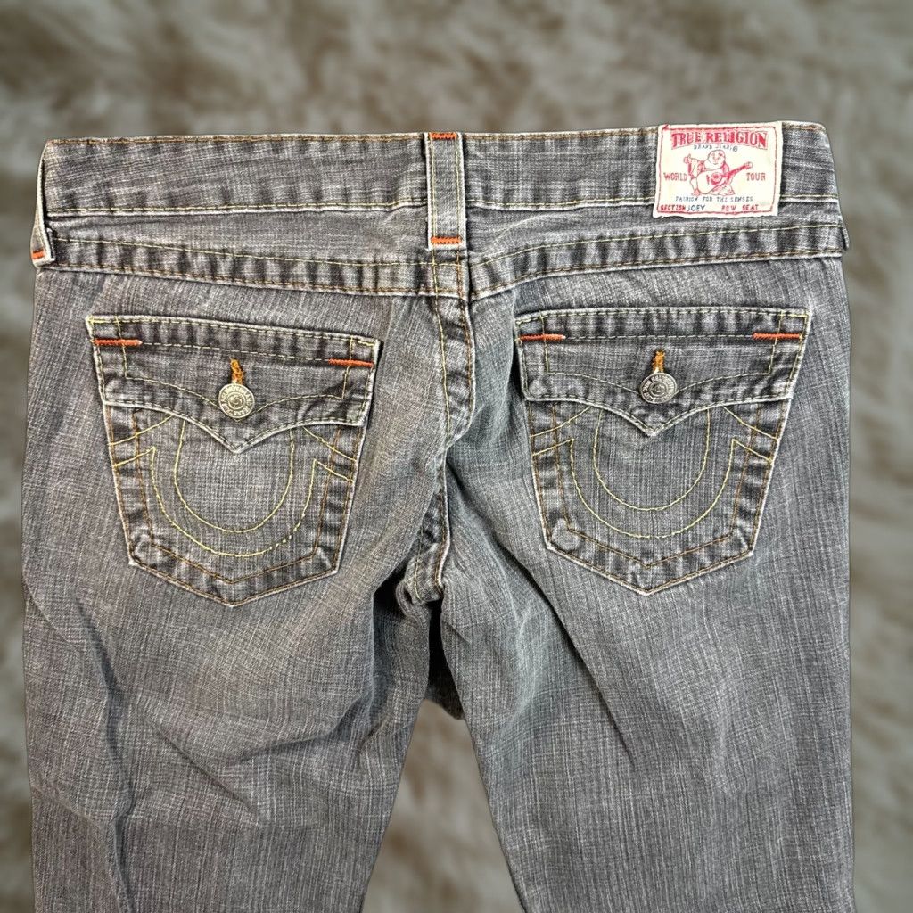VINTAGE True Religion Joey Flare Leg Jeans Mens 32x28 Gray Denim